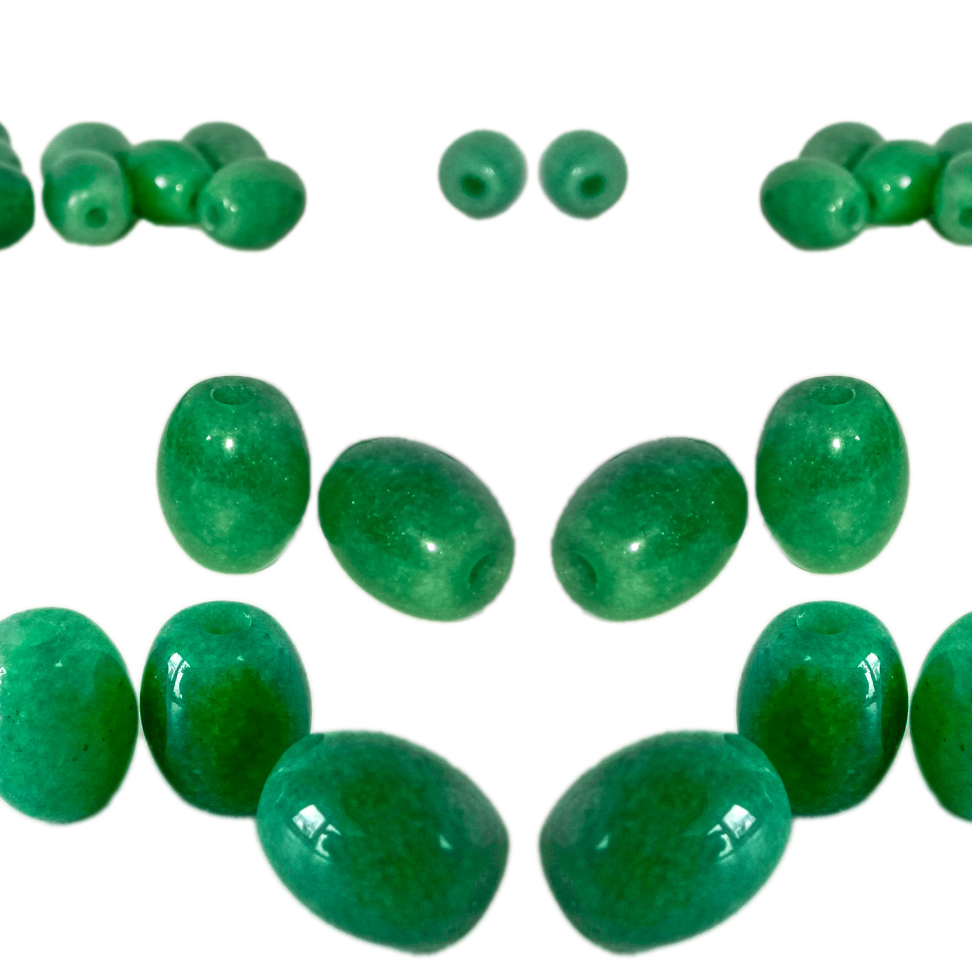 अचम्मको गुणस्तरको हरियो एभेन्चुरिन रत्न क्याबोचन गोलो ढिलो मोती प्वाल भएको १४*१२ मिमी पालिस एभेन्चुरिन स्टोन 11