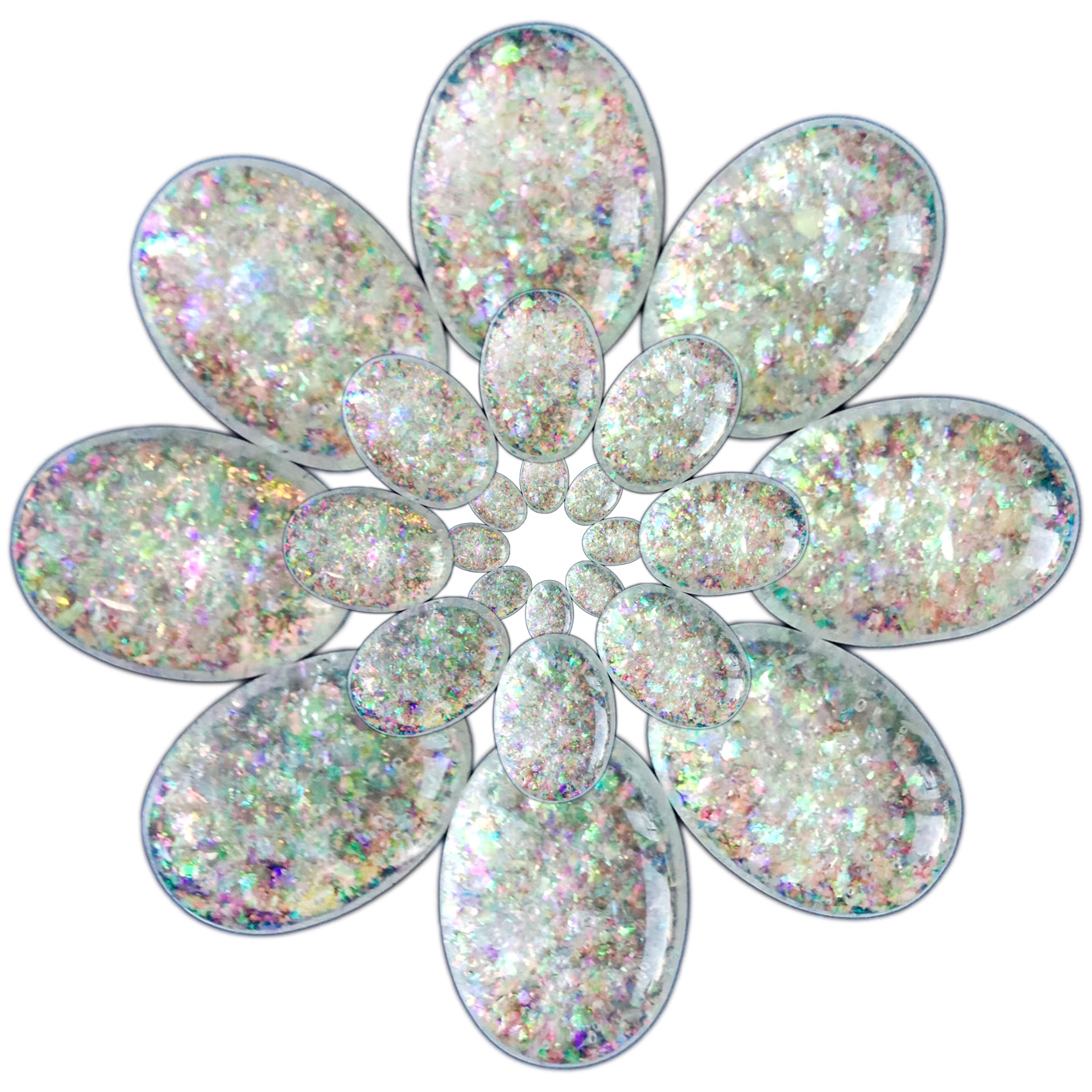 13 * 18mm opal Cabochons beads ọcha na-egbuke egbuke maka ime ihe ịchọ mma. 10