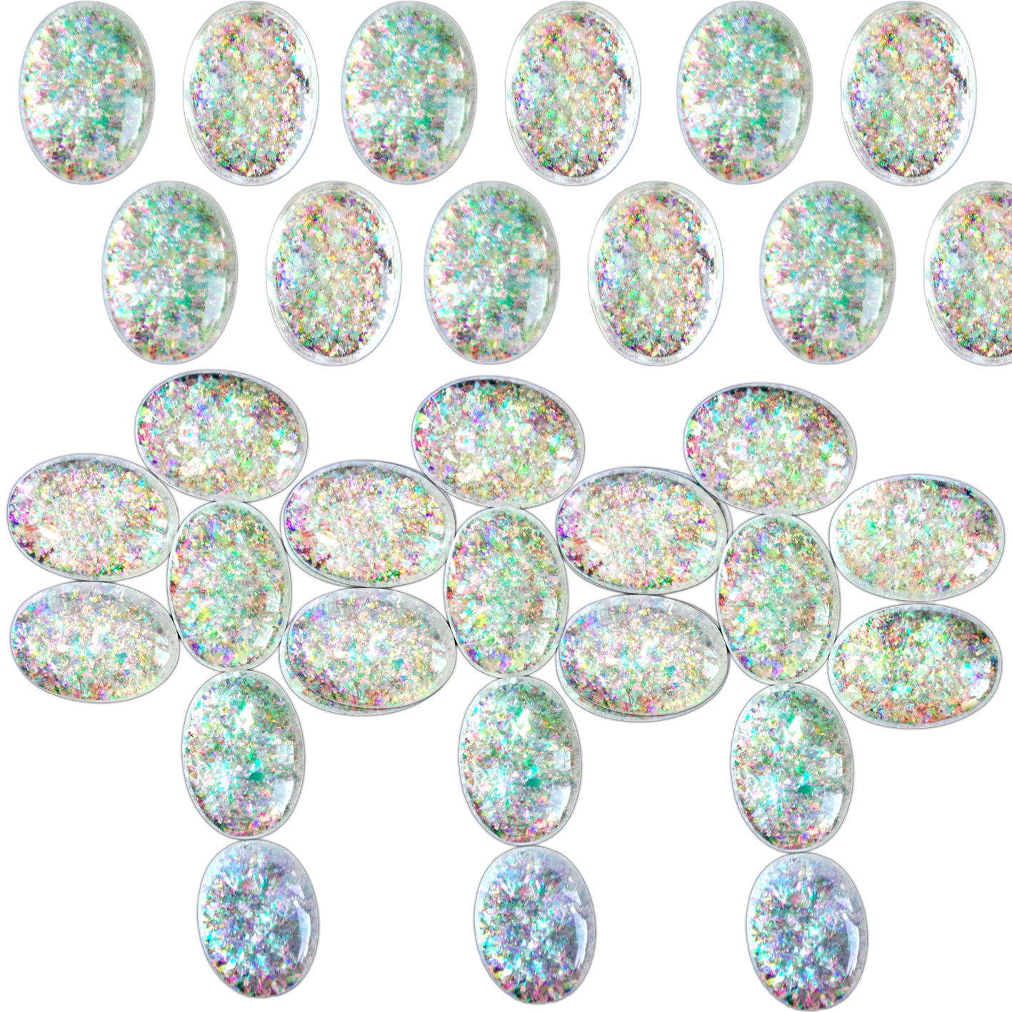 13 * 18mm opal Cabochons beads ọcha na-egbuke egbuke maka ime ihe ịchọ mma. 11