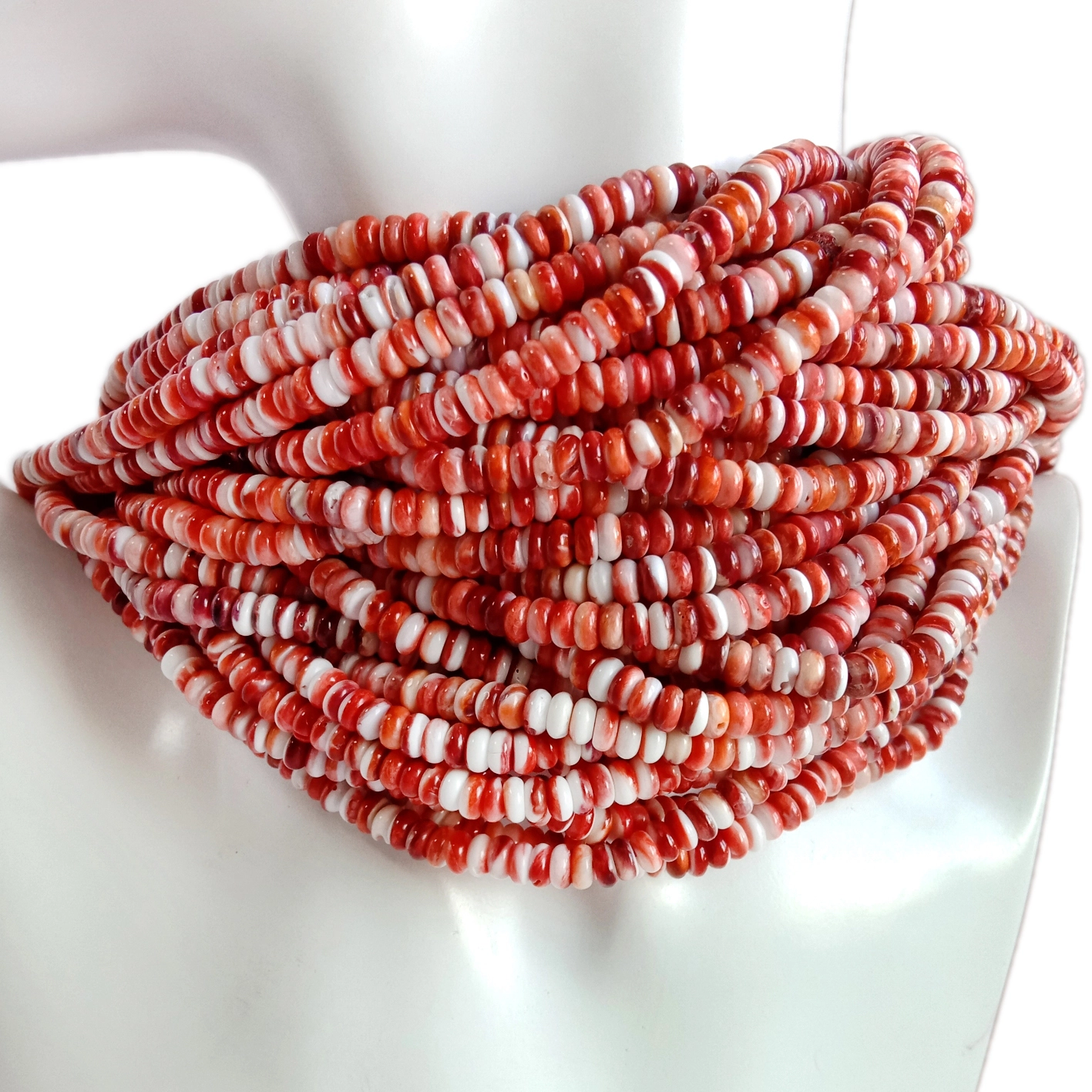 Adayeba Red spiny gigei ikarahun awọn ilẹkẹ 5mm yika fun ṣiṣe ẹgba afikọti jewelry ṣeto 1