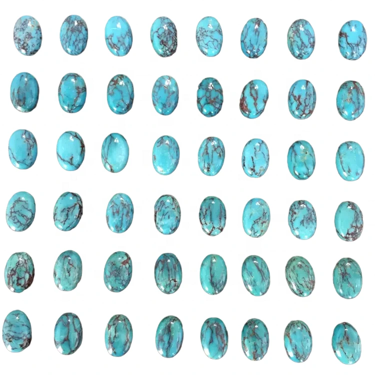 Mohave Arizona Ngọc lam 6x8mm đến 15x20mm Hình bầu dục Cabochon Loose Cabochon Gemstone Đá quý Arizona Turquoise Cabochon 1
