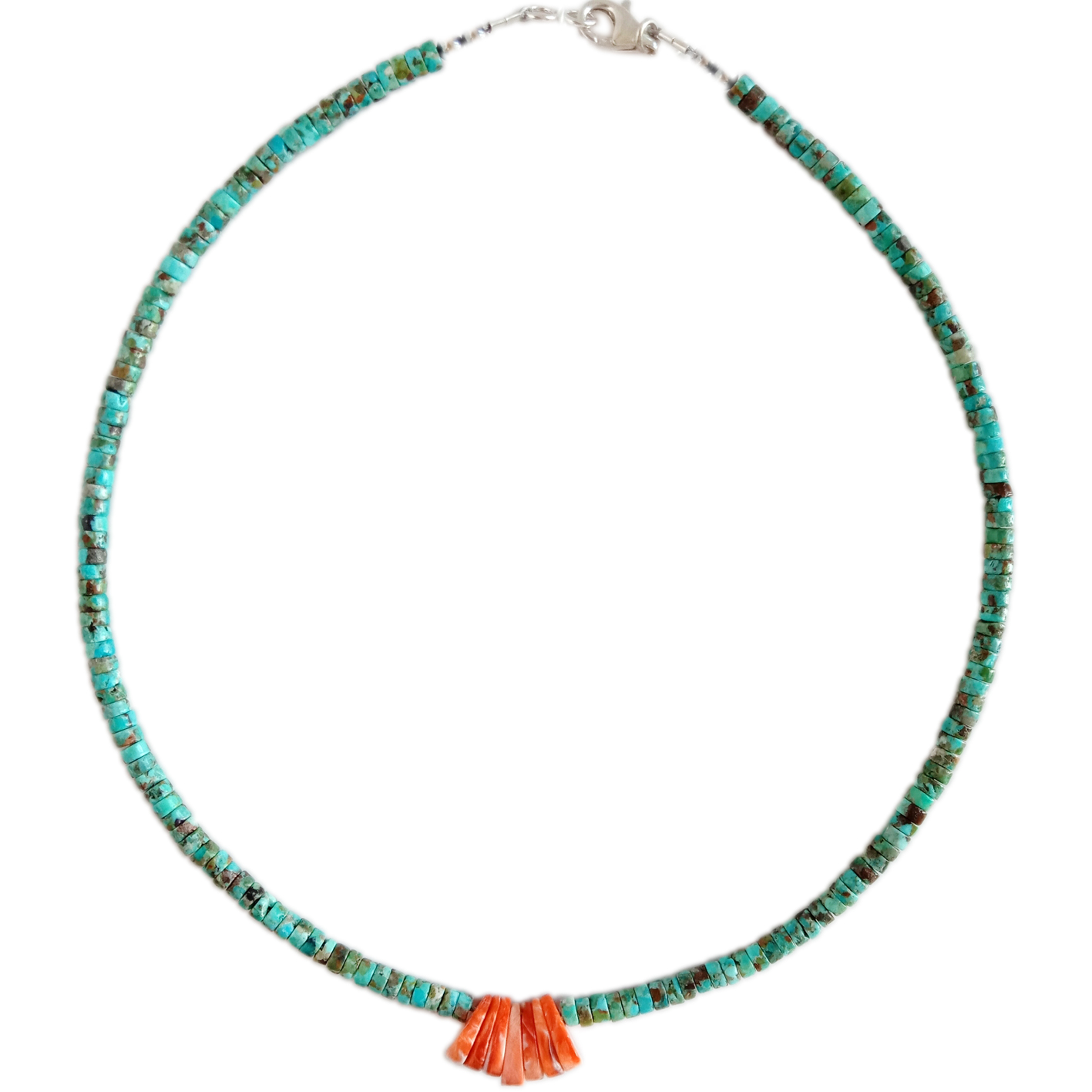 4mm يېشىل تەبىئىي تۇركۇزا تۇرۇبىسى شەكىللىك مونچاق ئاپېلسىن Spiny Oyster قېپى نېپىز تۇرخۇن بويۇن 7