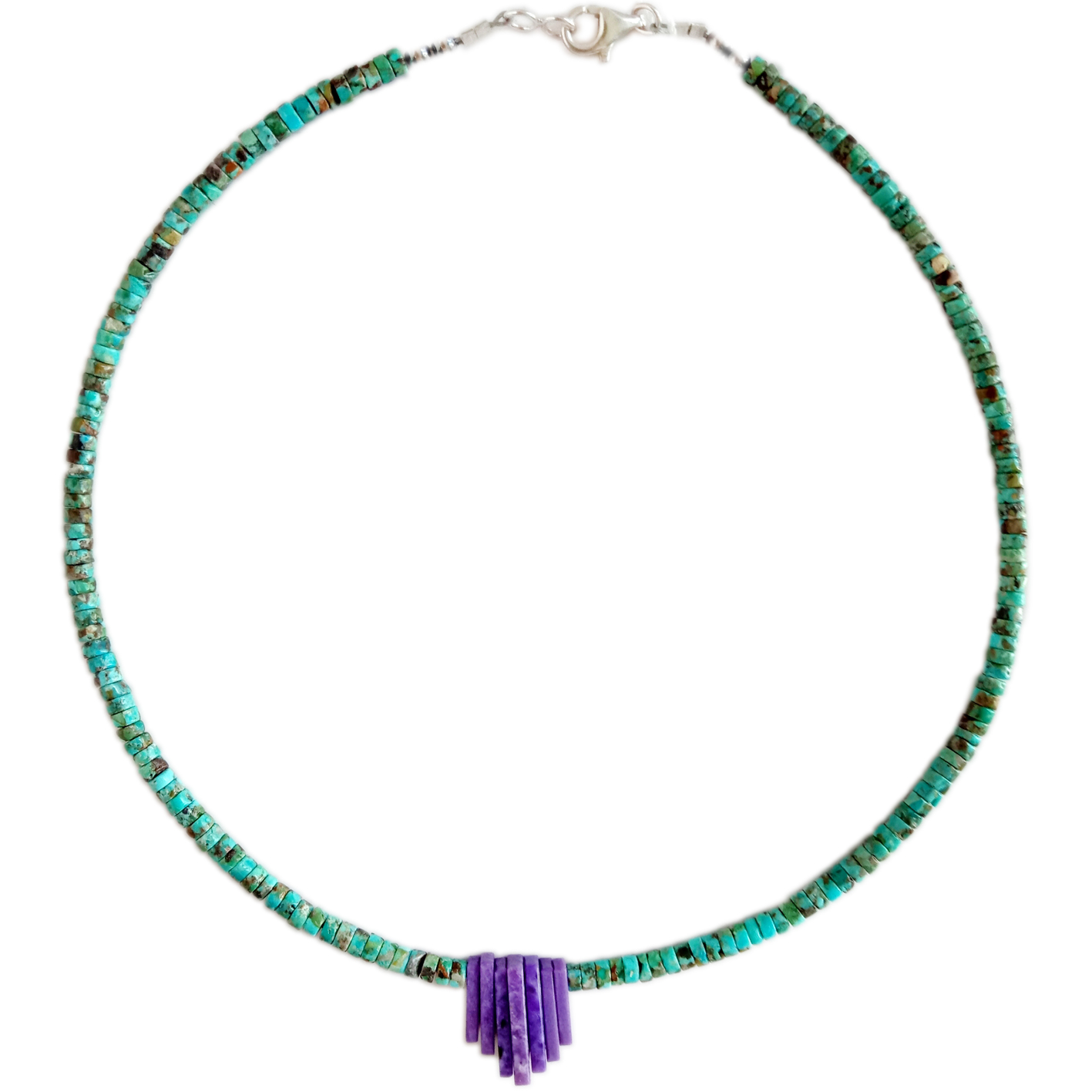 5mm Natural turquoise mikanda yokhala ndi mkanda wa Charoite wopangidwa ndi manja Mphatso Zapadera Za Azimayi 7