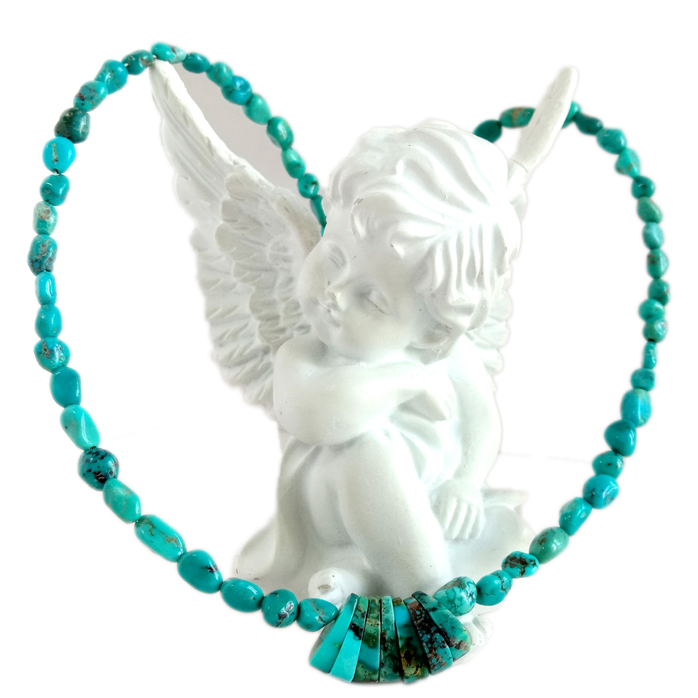 Tidak Teratur Natural Turquoise Choker Perhiasan Batu Alam Manik-manik Kalung Hadiah Natal Kerah Kalung Hadiah untuknya 8