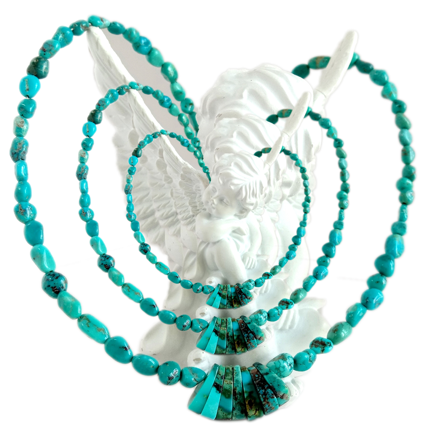 Tidak Teratur Natural Turquoise Choker Perhiasan Batu Alam Manik-manik Kalung Hadiah Natal Kerah Kalung Hadiah untuknya 12