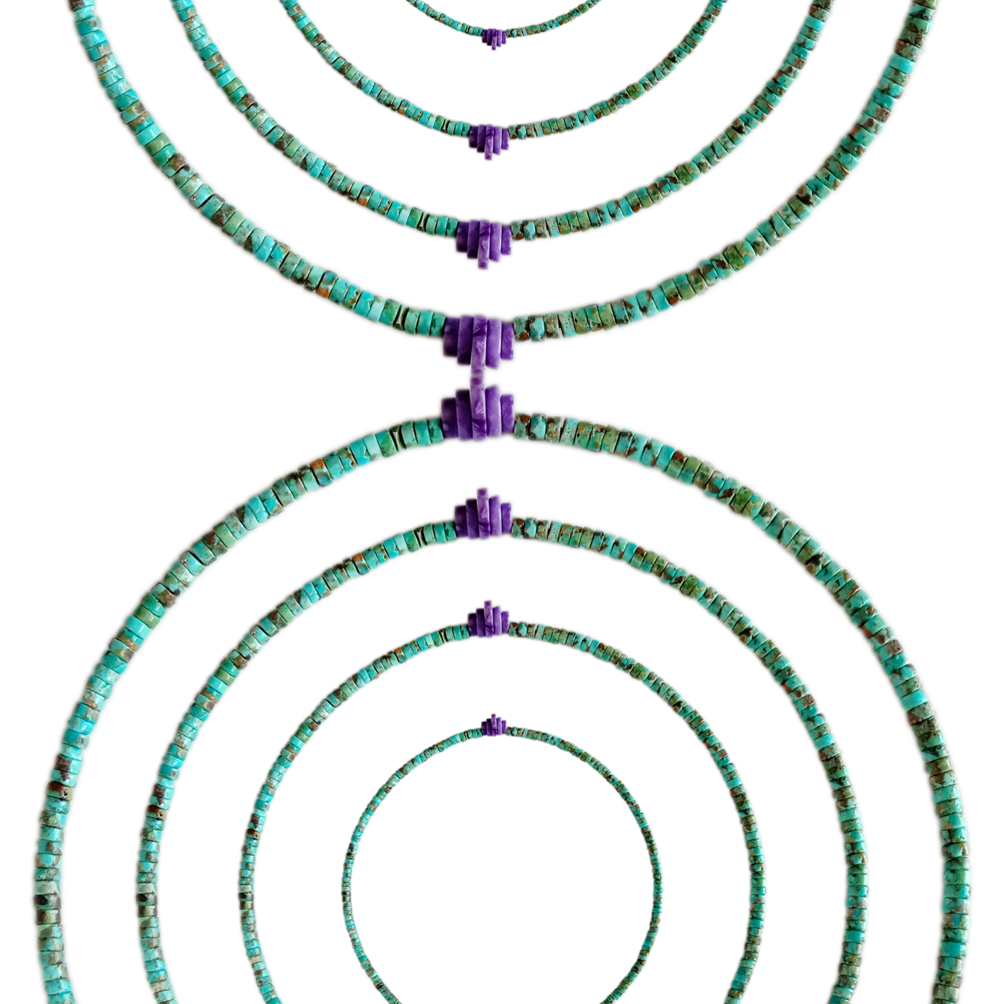 4MM Natuerlike turquoise glêde kralen mei Charoite hanger 16 inch ketting sieraden choker kado foar freonen 10