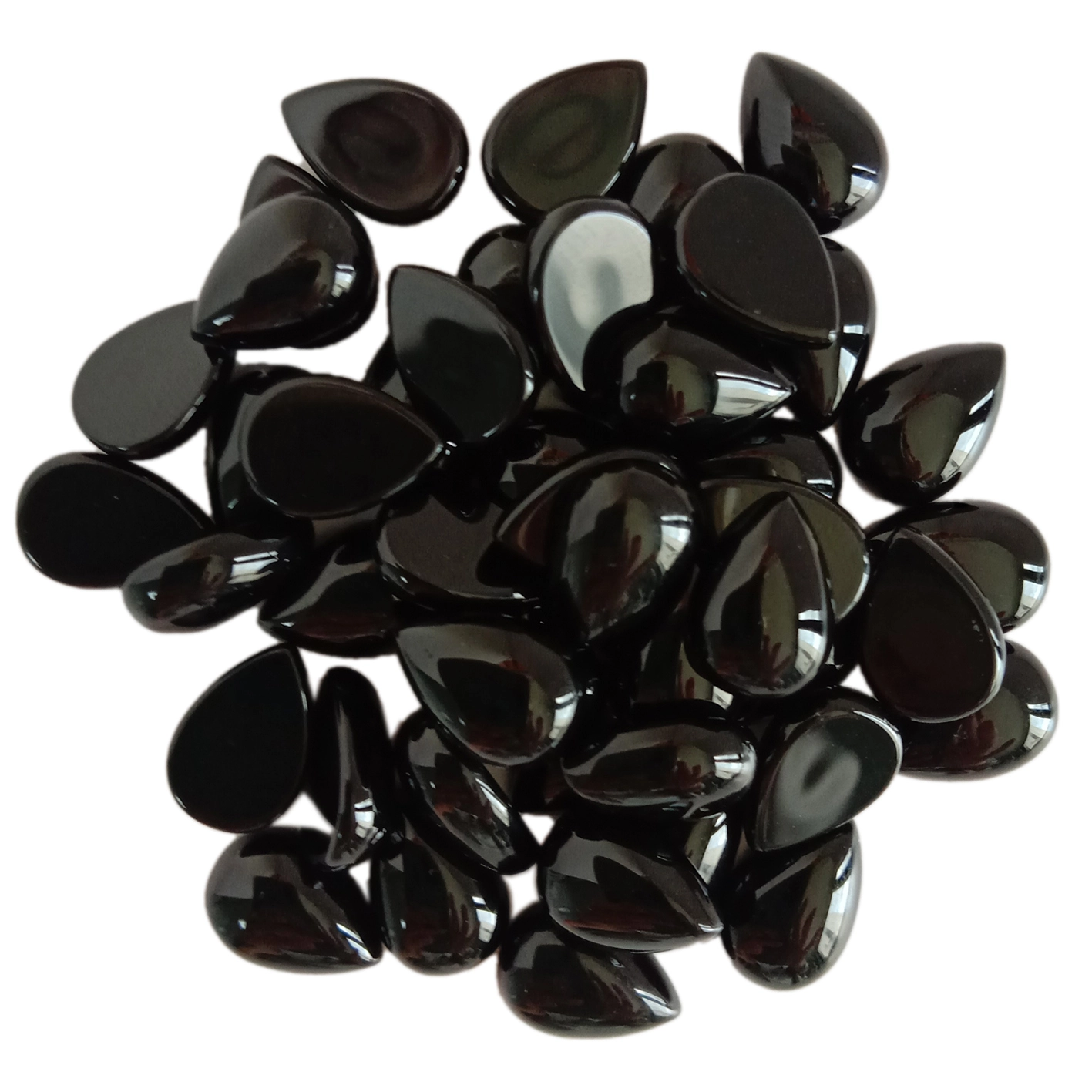 7mm * 10mm Black Agate រាងជាអង្កាំរលោងសម្រាប់ធ្វើក្រវិលខ្សែក 1