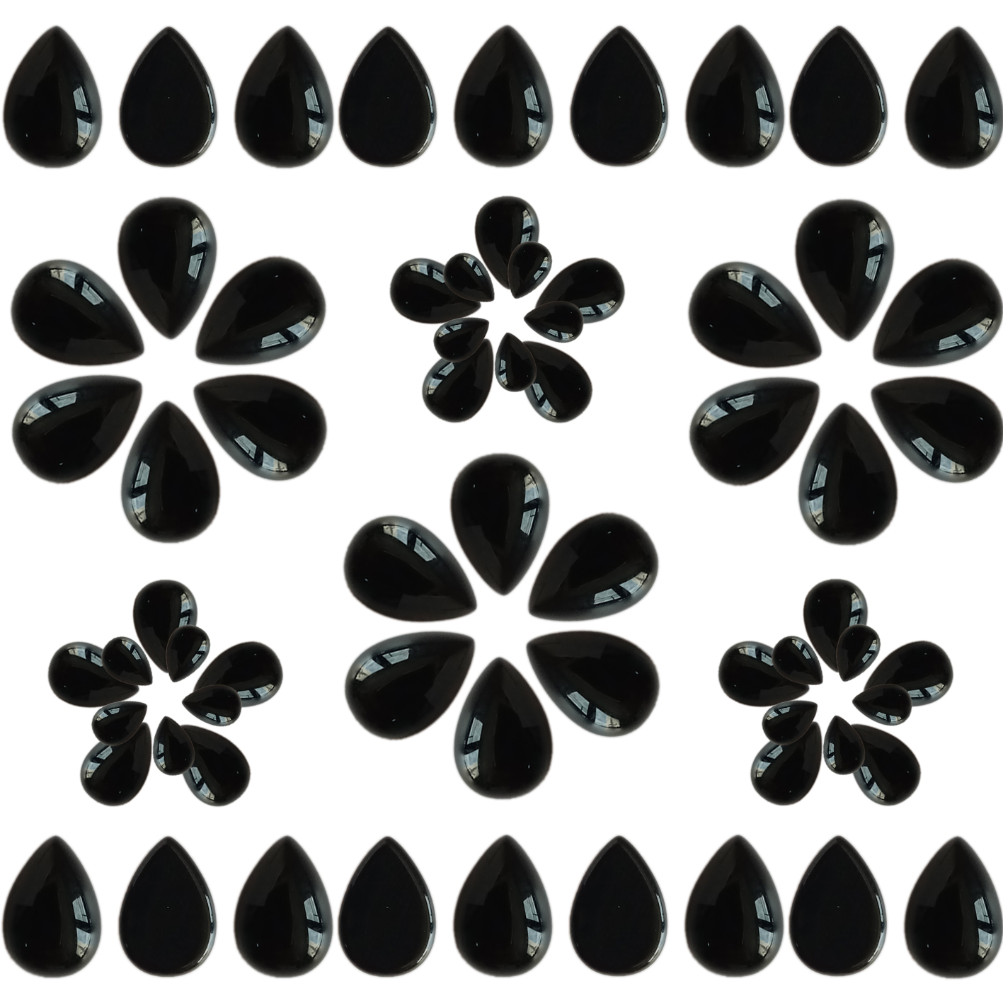 7mm * 10mm ڪارو عقيق ڳوڙها ڳاڙهي شڪل جي هموار موتي هار جي ڪنن ٺاهڻ لاءِ 9