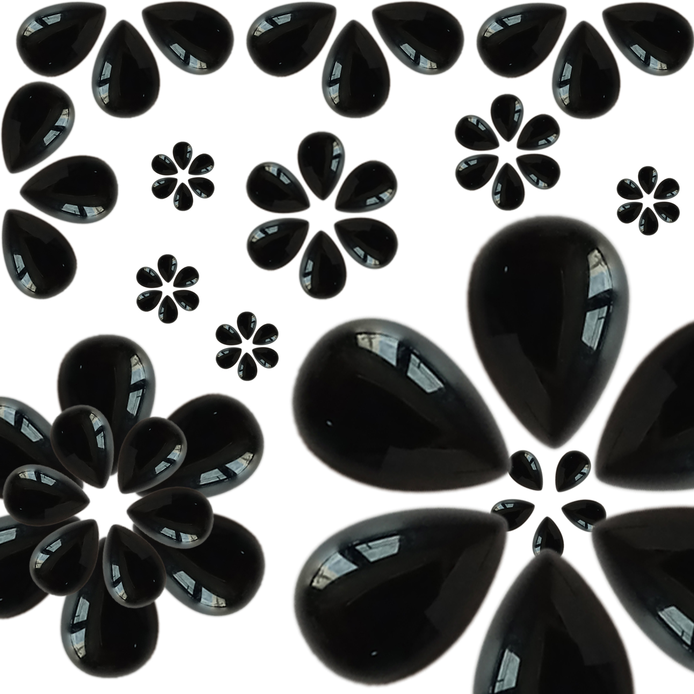 7mm * 10mm ڪارو عقيق ڳوڙها ڳاڙهي شڪل جي هموار موتي هار جي ڪنن ٺاهڻ لاءِ 11