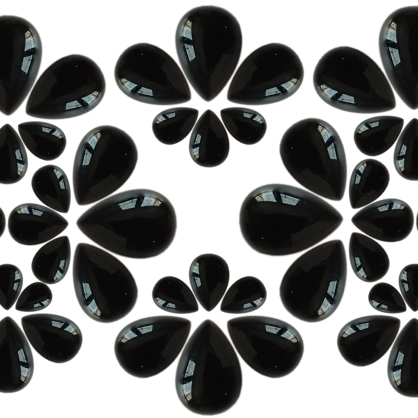 7mm * 10mm ڪارو عقيق ڳوڙها ڳاڙهي شڪل جي هموار موتي هار جي ڪنن ٺاهڻ لاءِ 13