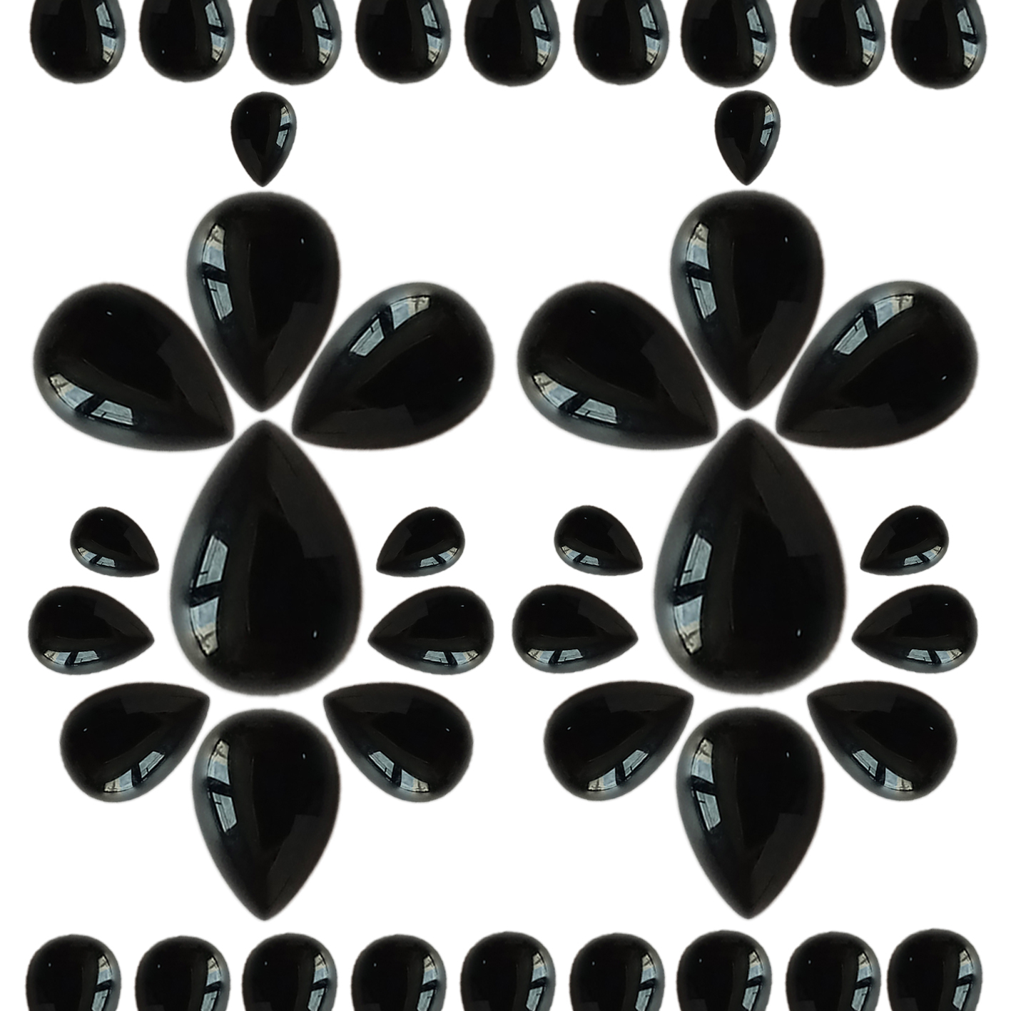 7mm * 10mm ڪارو عقيق ڳوڙها ڳاڙهي شڪل جي هموار موتي هار جي ڪنن ٺاهڻ لاءِ 15