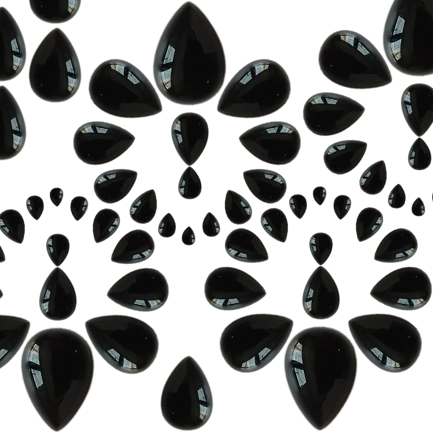 7mm * 10mm ڪارو عقيق ڳوڙها ڳاڙهي شڪل جي هموار موتي هار جي ڪنن ٺاهڻ لاءِ 17