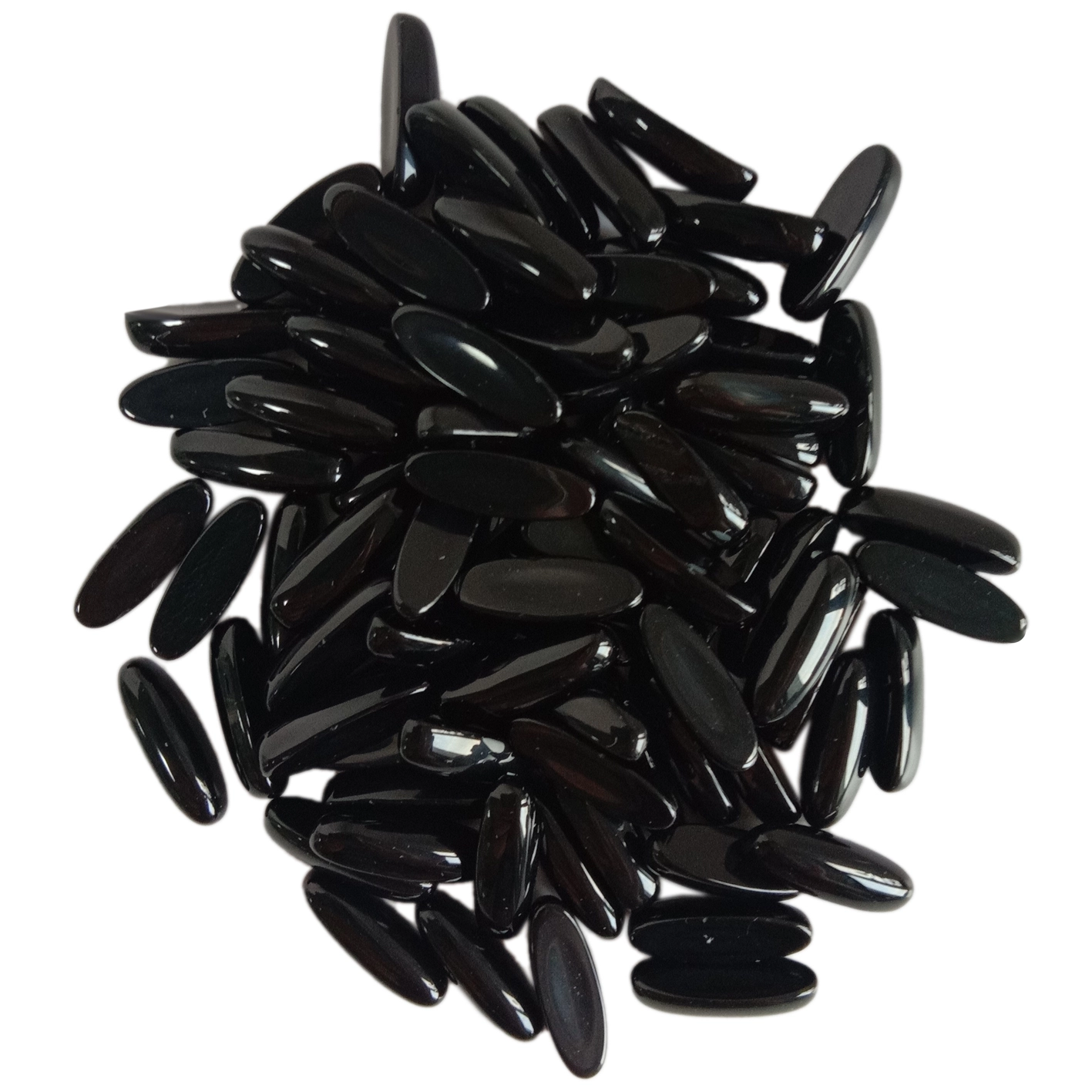 4mm * 12mm digi ofali apẹrẹ Black Agate ohun ọṣọ abinibi fun ṣiṣe ẹbun ẹgba fun ọrẹ 1