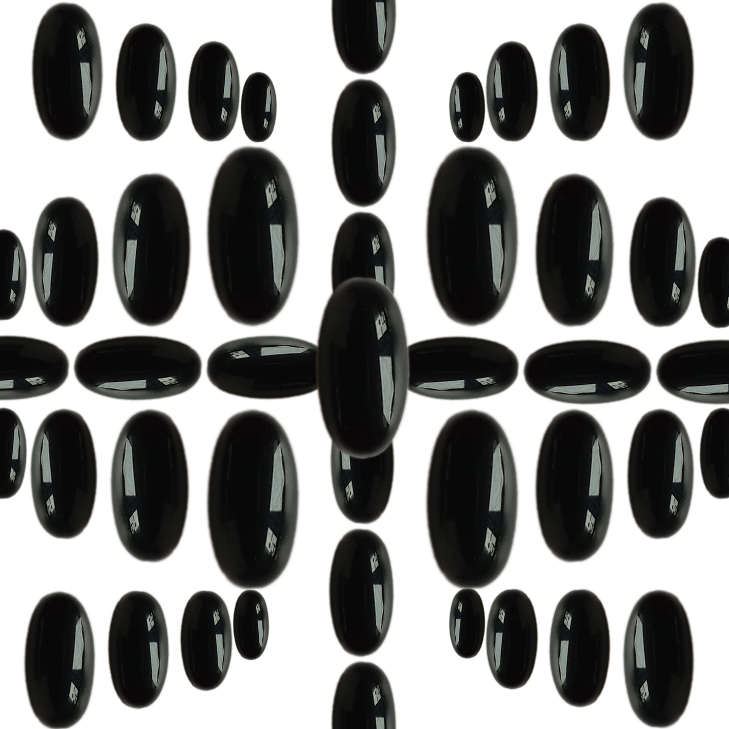 5mm*10mm Oval shape  Black Agate Cabochon high quality Genuine Gemstone for jewelry making 9