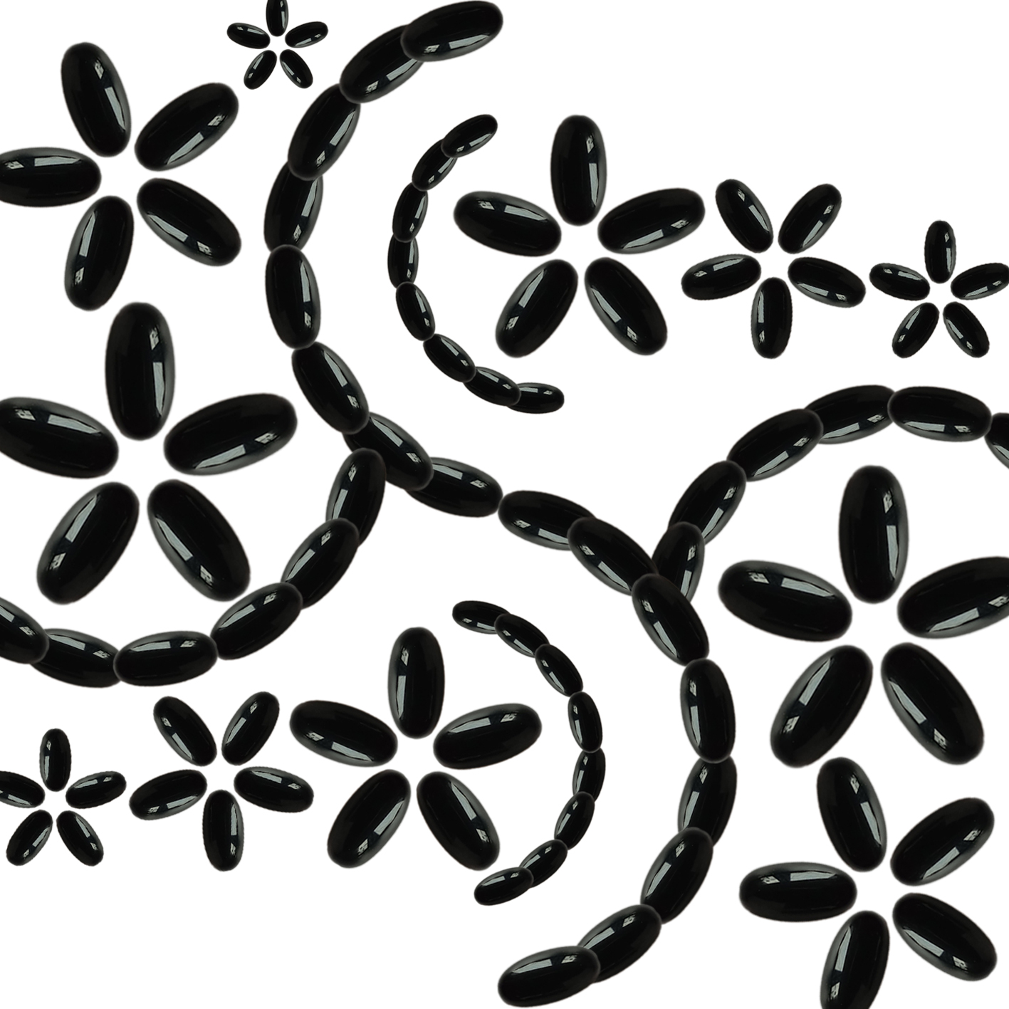 5mm*10mm Oval shape  Black Agate Cabochon high quality Genuine Gemstone for jewelry making 7