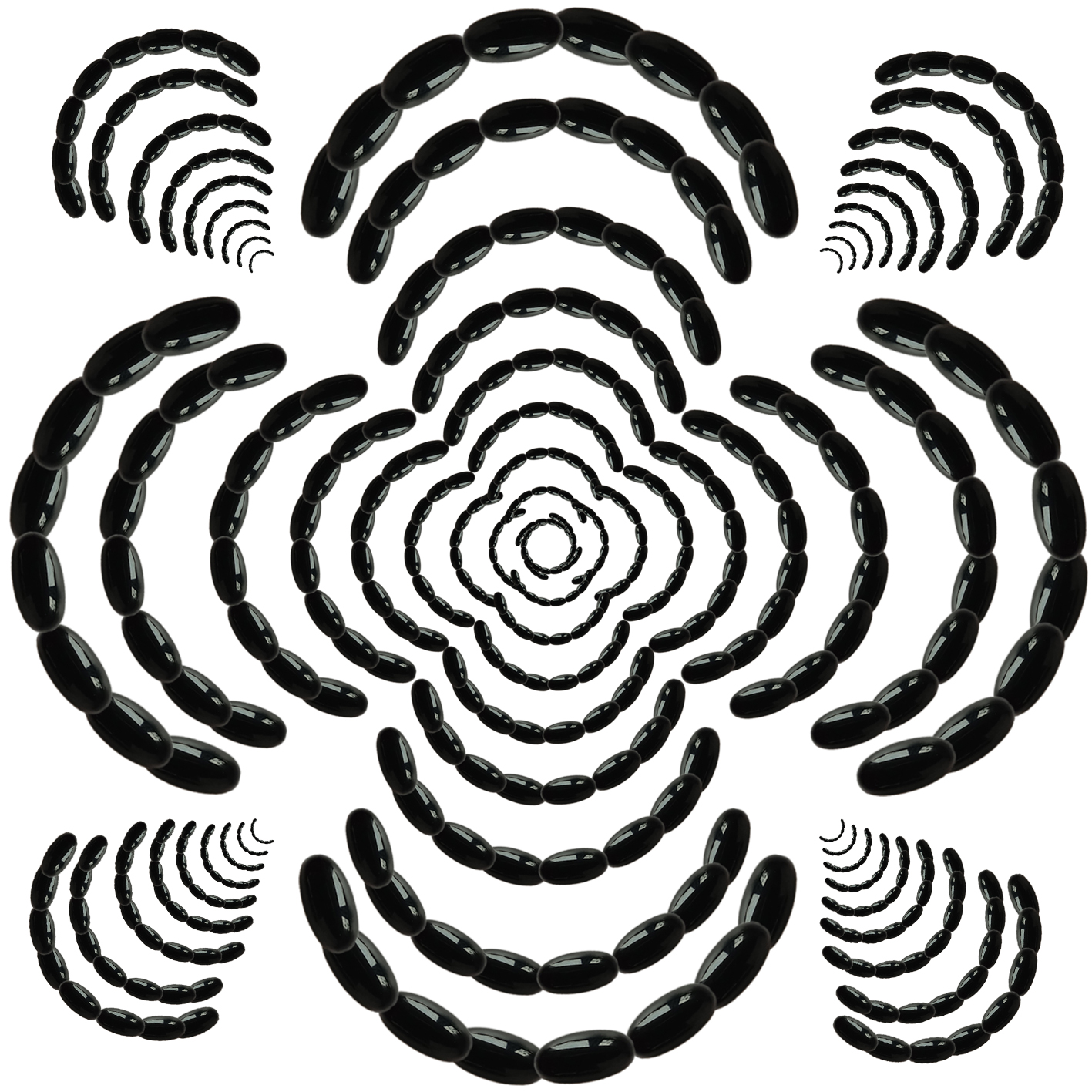 5mm*10mm Oval shape  Black Agate Cabochon high quality Genuine Gemstone for jewelry making 10