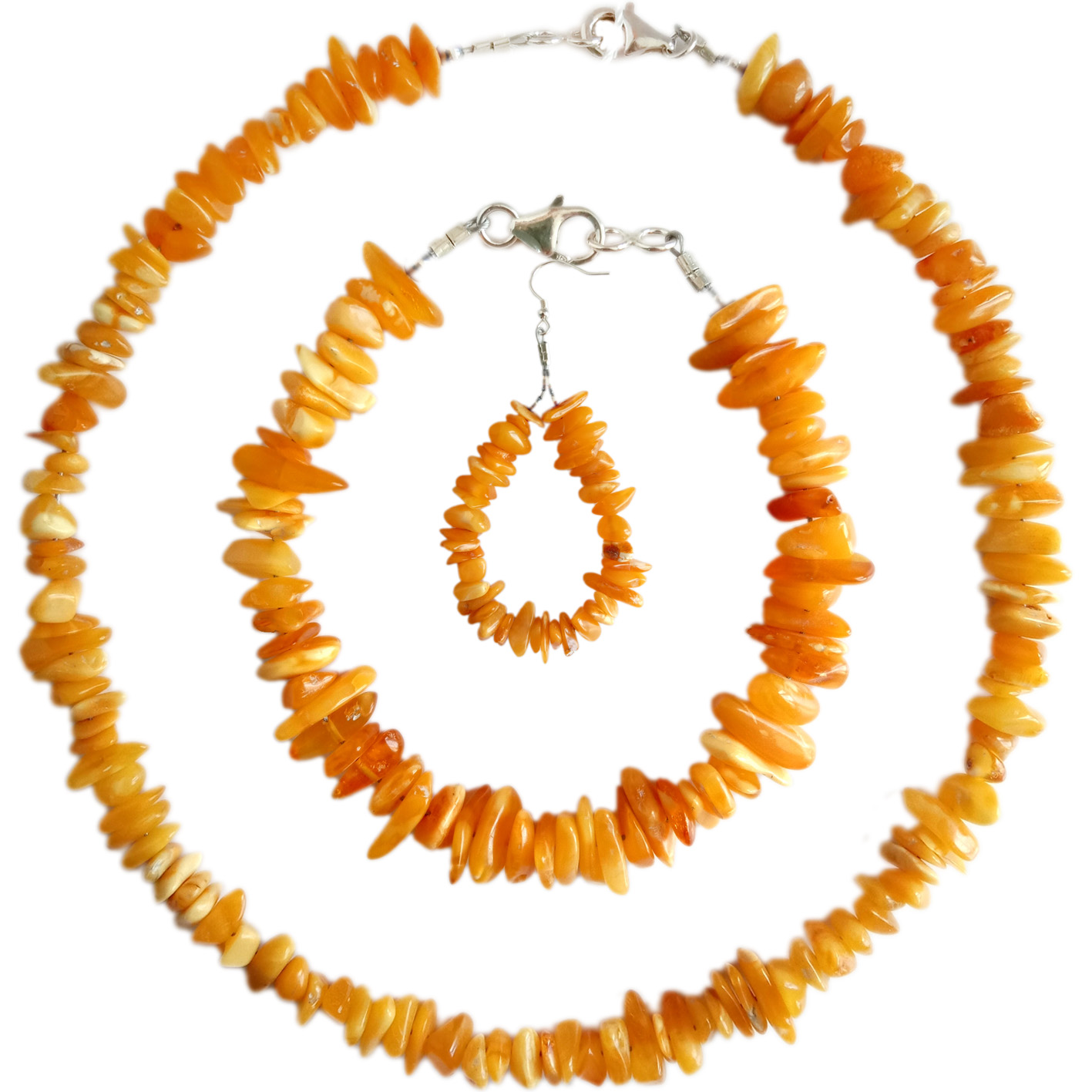 Naturlig gul rav høy kvalitet rav halskjede armbånd ørering smykker sett fri form rav gaver til kvinner 9