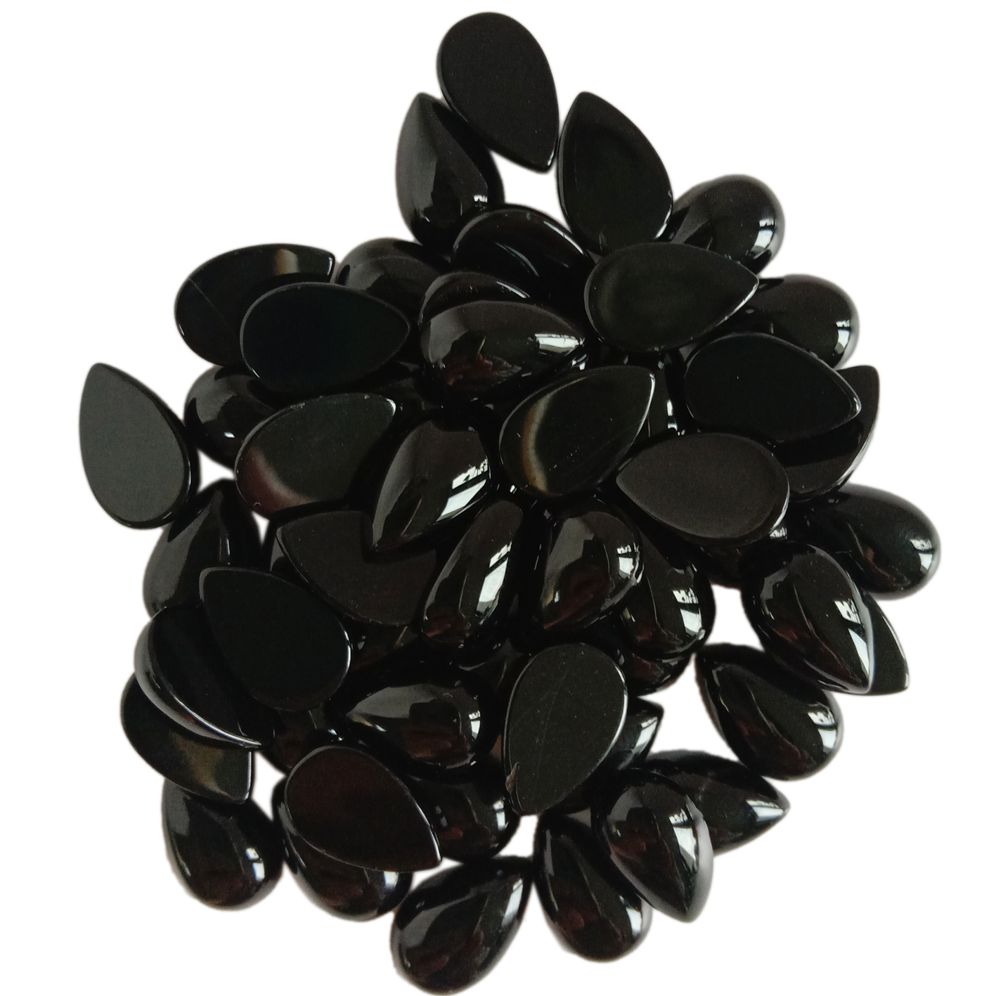 8*12mm Mirror pear shape black agate loose beads for Jewelry Making Fashion Design 7