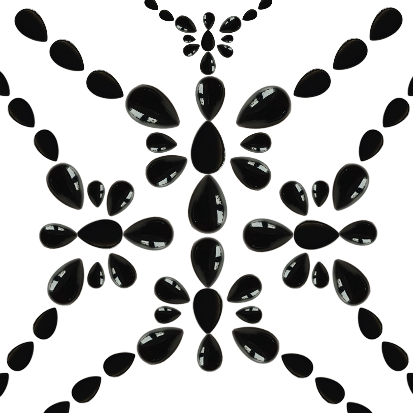 8*12mm Mirror pear shape black agate loose beads for Jewelry Making Fashion Design 11