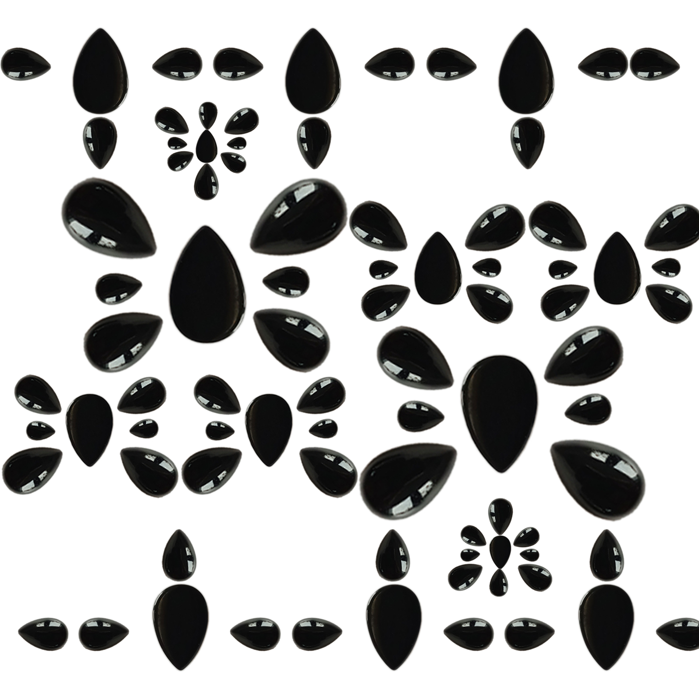 8*12mm Mirror pear shape black agate loose beads for Jewelry Making Fashion Design 13