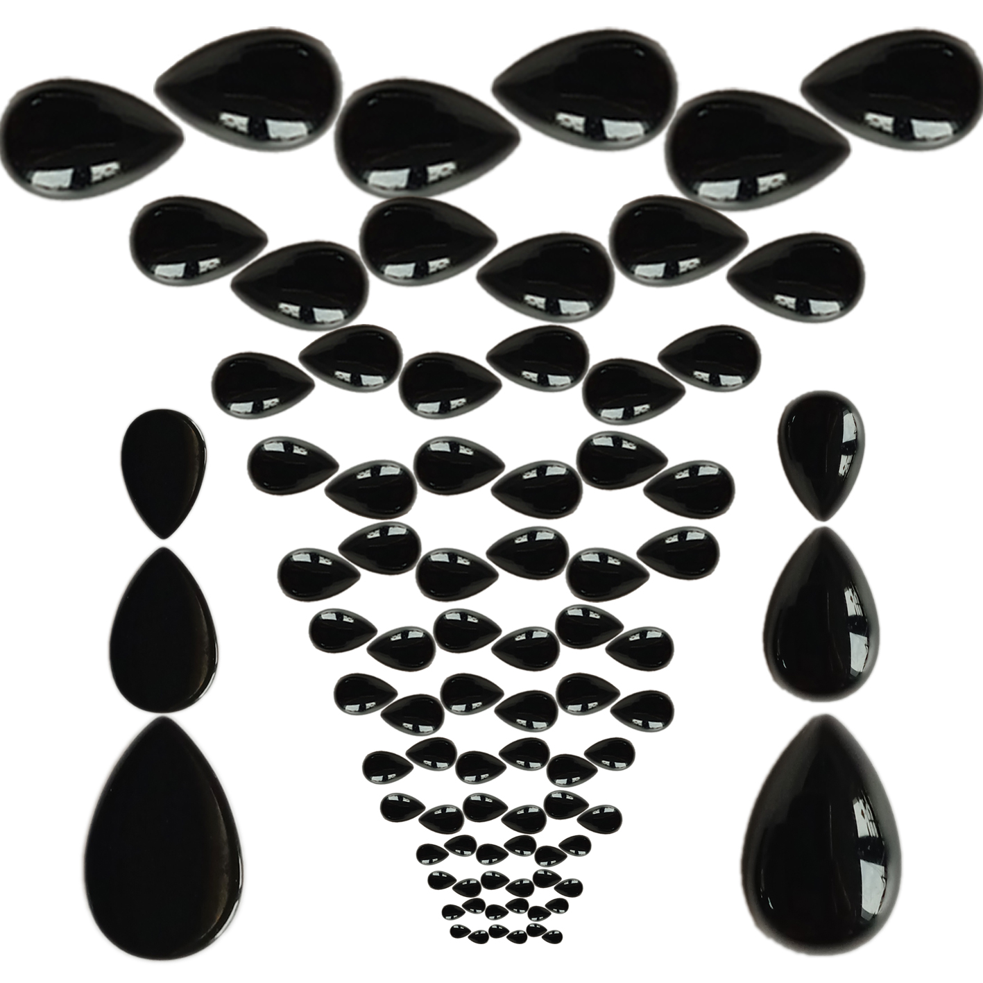 8*12mm Mirror pear shape black agate loose beads for Jewelry Making Fashion Design 15