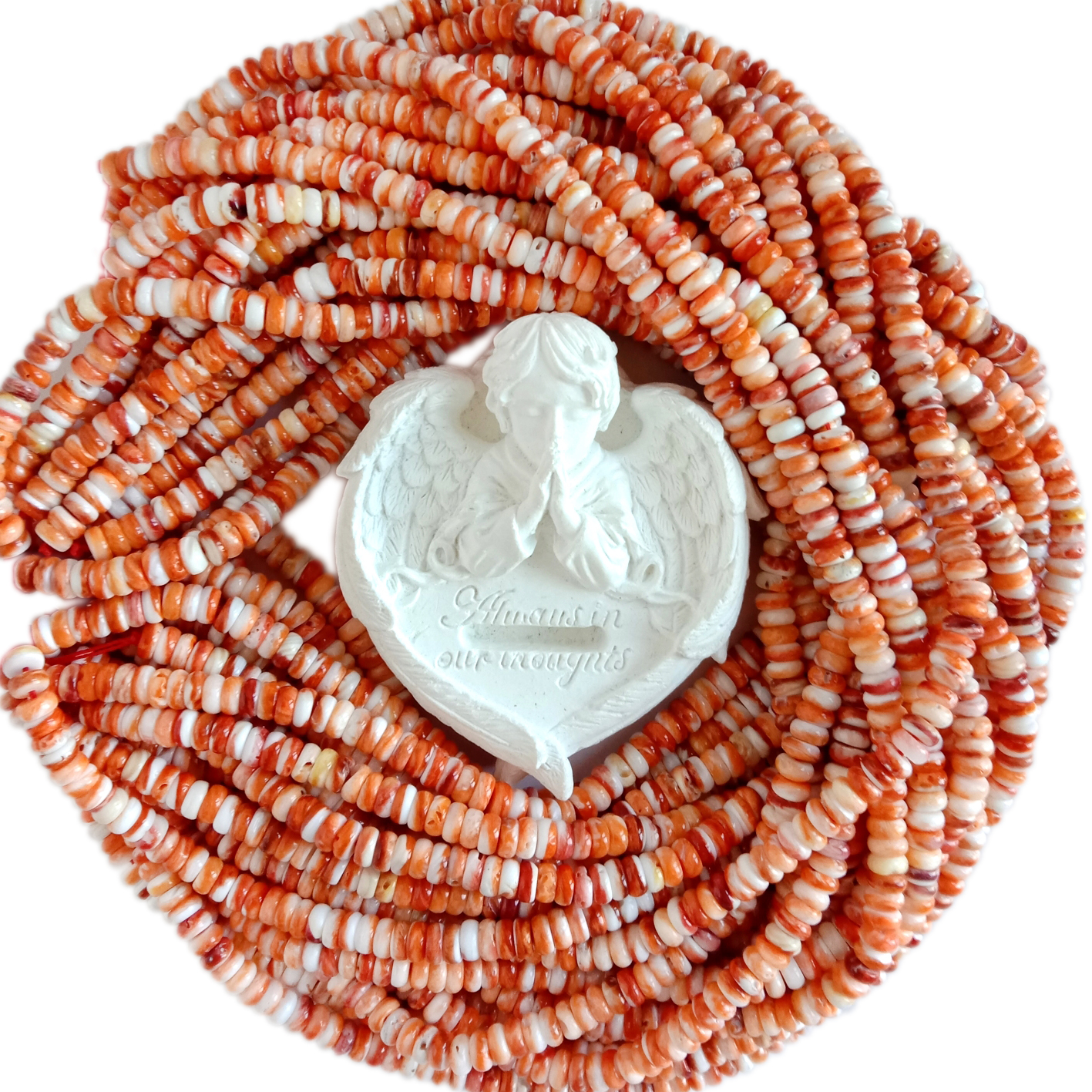 زىننەت بۇيۇملىرى ياساش ۋە مونچاق توقۇش ئۈچۈن 6 مىللىمېتىر ئاپېلسىن رەڭلىك يۇمىلاق ئۇستېر سىلىق مونچاق. 17