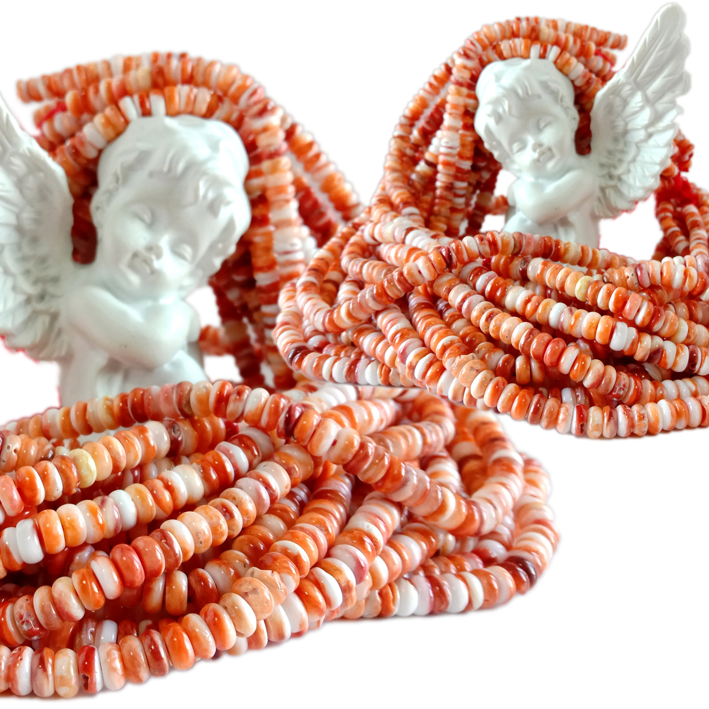 زىننەت بۇيۇملىرى ياساش ۋە مونچاق توقۇش ئۈچۈن 6 مىللىمېتىر ئاپېلسىن رەڭلىك يۇمىلاق ئۇستېر سىلىق مونچاق. 13