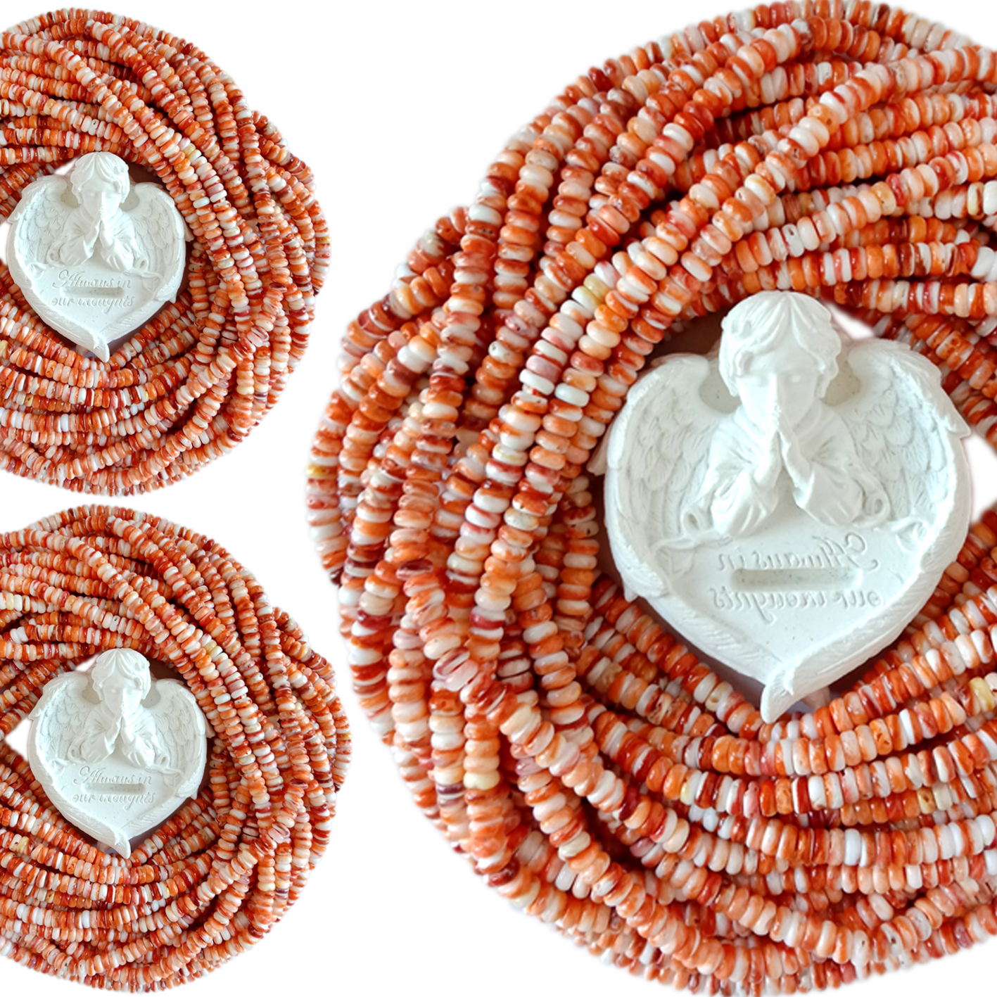 زىننەت بۇيۇملىرى ياساش ۋە مونچاق توقۇش ئۈچۈن 6 مىللىمېتىر ئاپېلسىن رەڭلىك يۇمىلاق ئۇستېر سىلىق مونچاق. 11