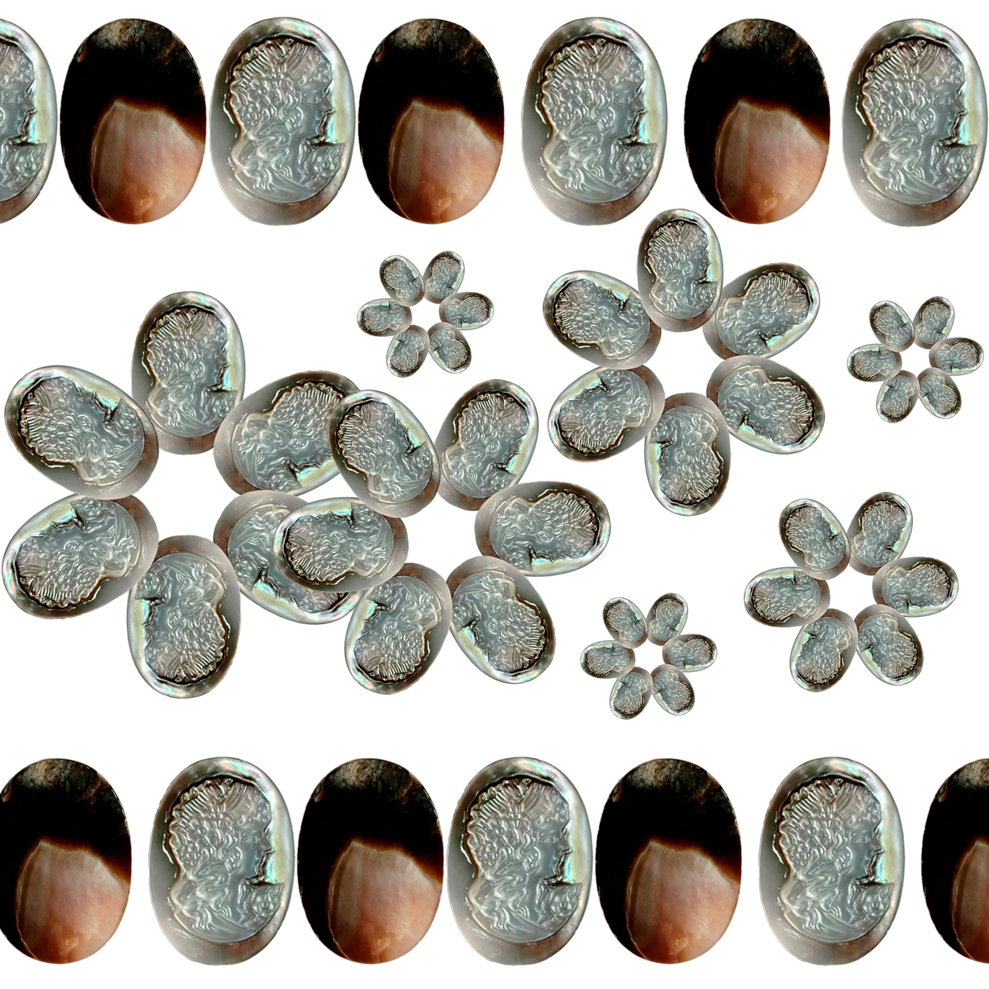 អង្កាំរលុងរាងពងក្រពើ 17mm * 24mm សម្រាប់ការរចនាម៉ូដគ្រឿងអលង្ការ 9