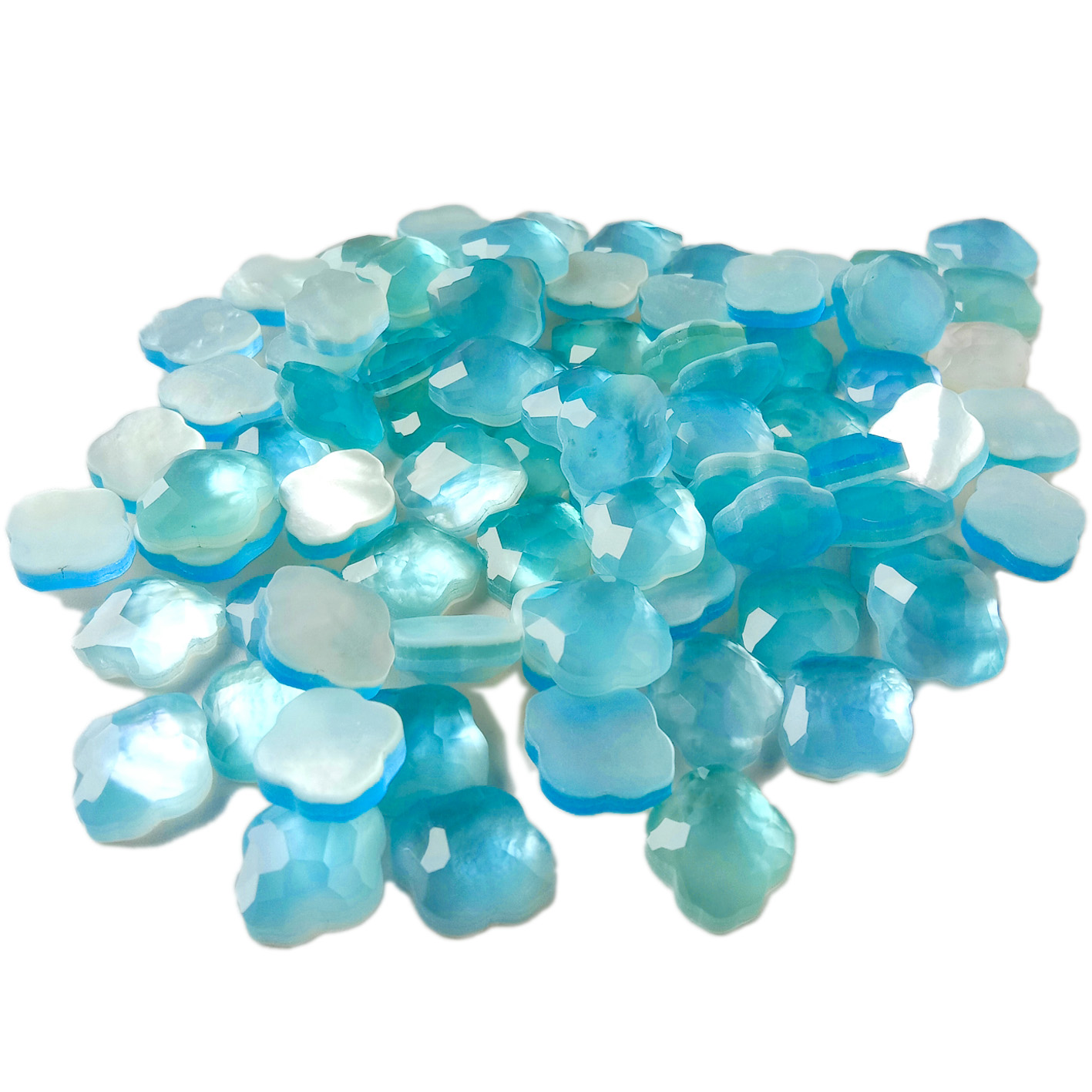 ត្បូងគ្រីស្តាល់ពណ៌ខៀវទឹកកក Cabochon Loose Beads Healing Stone គ្រីស្តាល់ពណ៌ខៀវស្រាល លក់ដុំគ្រីស្តាល់លក់ដុំ 7