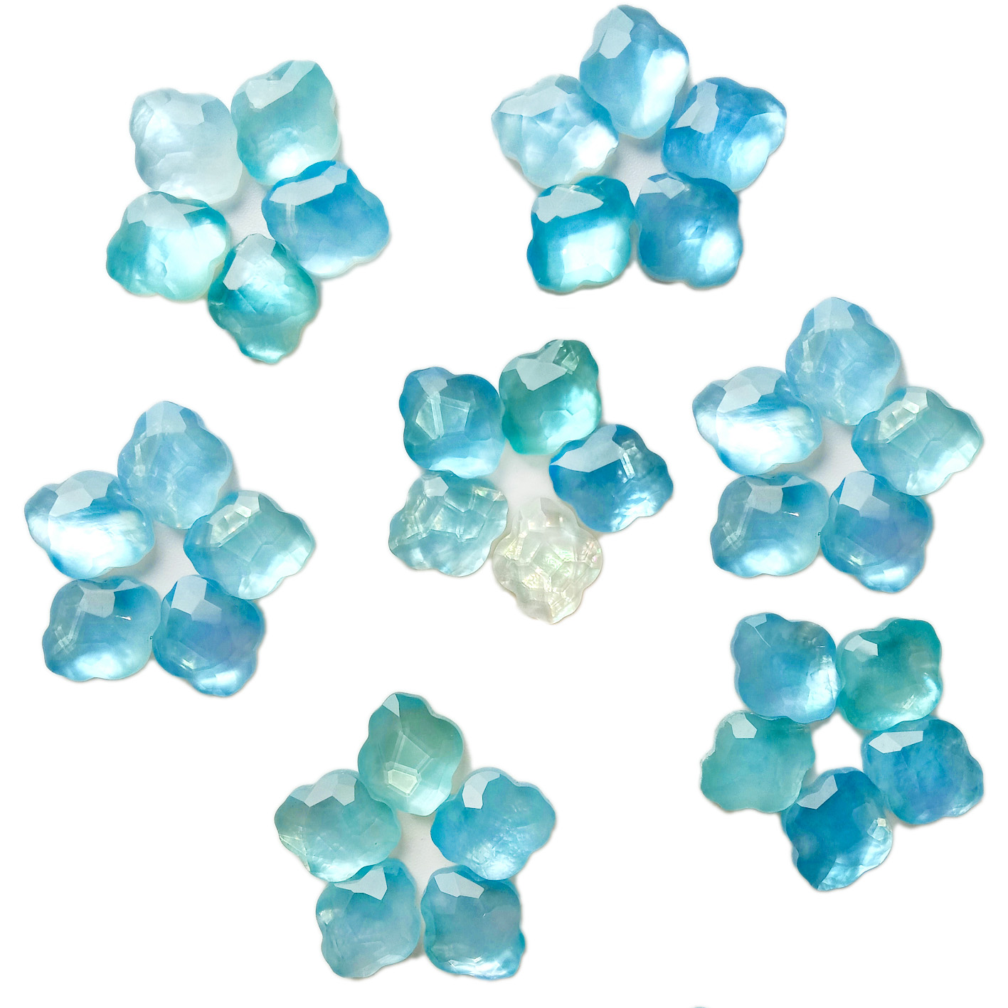 ត្បូងគ្រីស្តាល់ពណ៌ខៀវទឹកកក Cabochon Loose Beads Healing Stone គ្រីស្តាល់ពណ៌ខៀវស្រាល លក់ដុំគ្រីស្តាល់លក់ដុំ 15