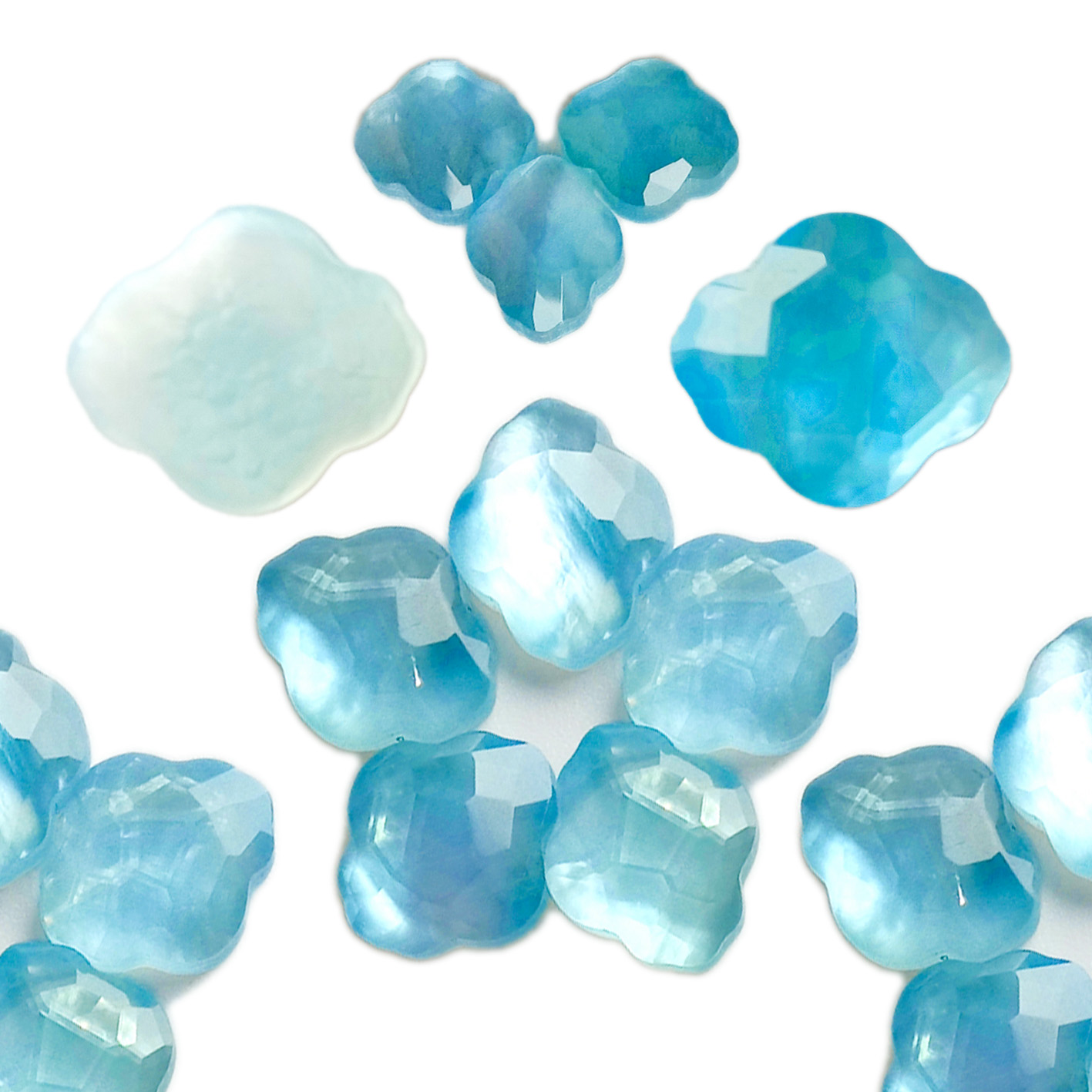 ត្បូងគ្រីស្តាល់ពណ៌ខៀវទឹកកក Cabochon Loose Beads Healing Stone គ្រីស្តាល់ពណ៌ខៀវស្រាល លក់ដុំគ្រីស្តាល់លក់ដុំ 11