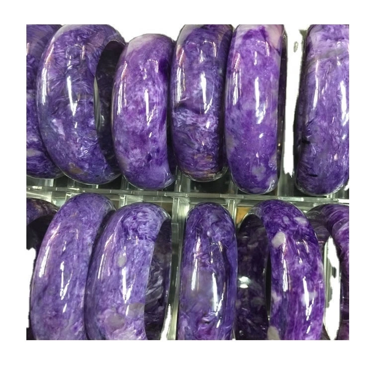 Charoite 70mm Diámetro interior Charoite Brazalete Impresionante Natural Natural Púrpura Charoite Bangle Soul Stone Fuerte Emocional Emocional 1