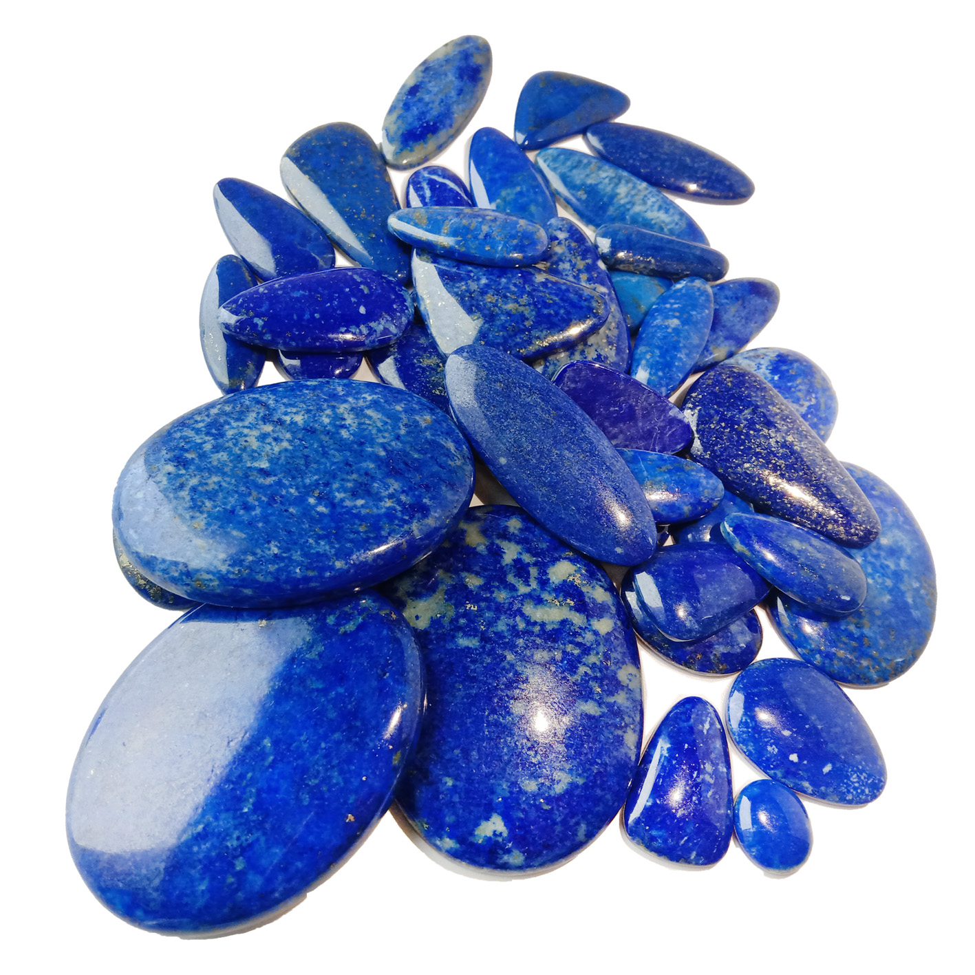 لاپیس لازولی فلیٹ فری شکل کابوچن موتیوں کا سائز 10 ملی میٹر-20 ملی میٹر افغانستان ٹمبلڈ لاپیس ہیلنگ کرسٹل اور پتھر 11