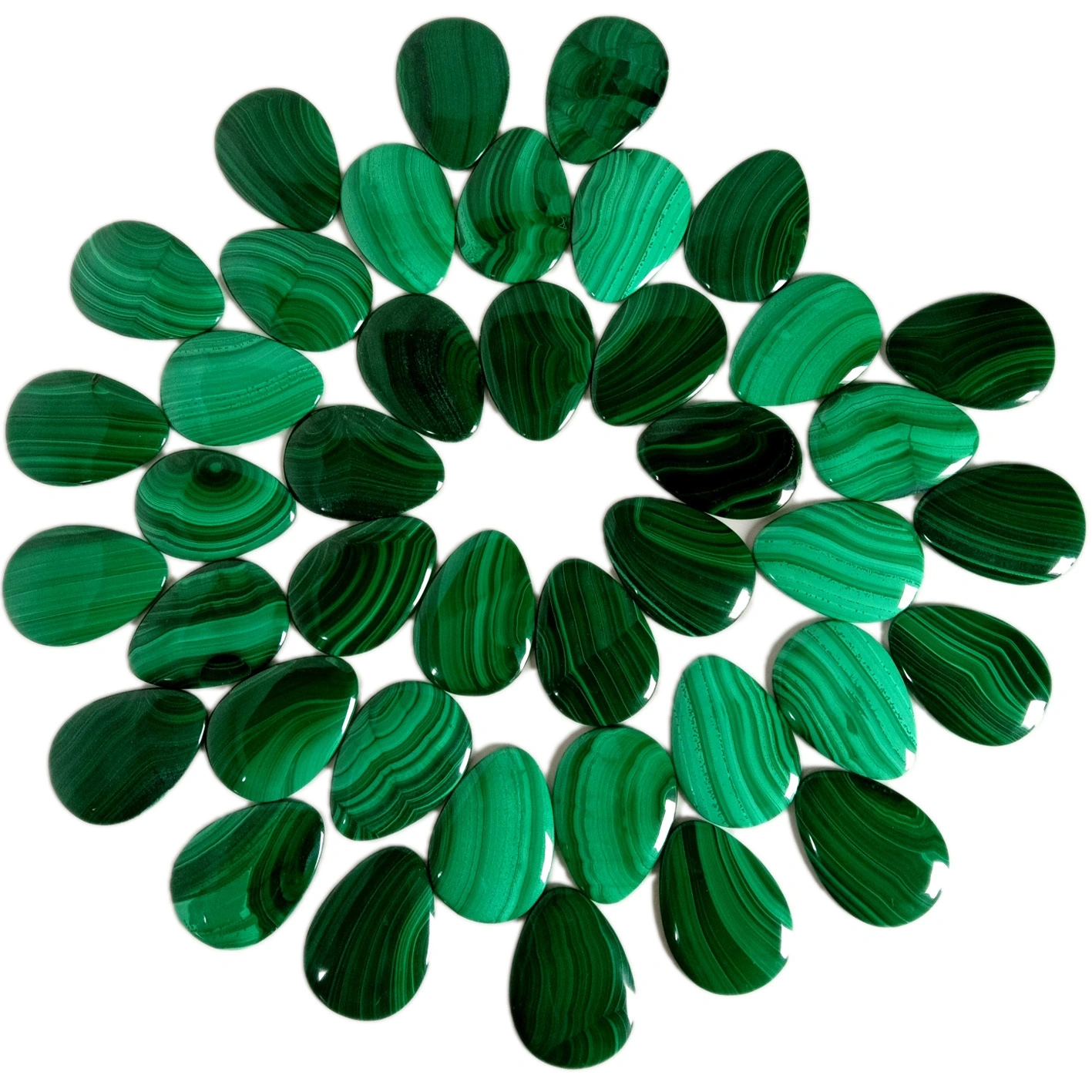 100% natural malaquita cabochão formato de pêra contas pedras preciosas soltas para joias atacado malaquita 1