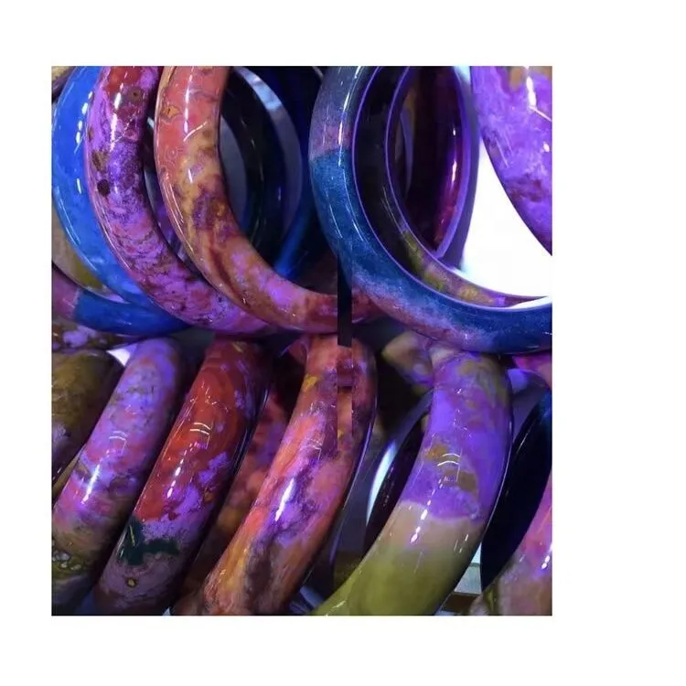 Ocean Jasper Brazalete Brazalete 55 + M M M M Mina Old Mine Multicolor Pintura Al Óleo CALCEDONY CÍRCULO Pulsera Tranquilidad Aliviar el estrés GI 1