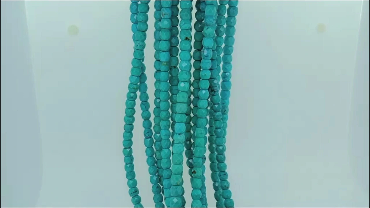 Natural Arizona Turquoise Faceted Rondelle Bead 6mm Arizona Turquoise Gemstone Beads for Necklace 1