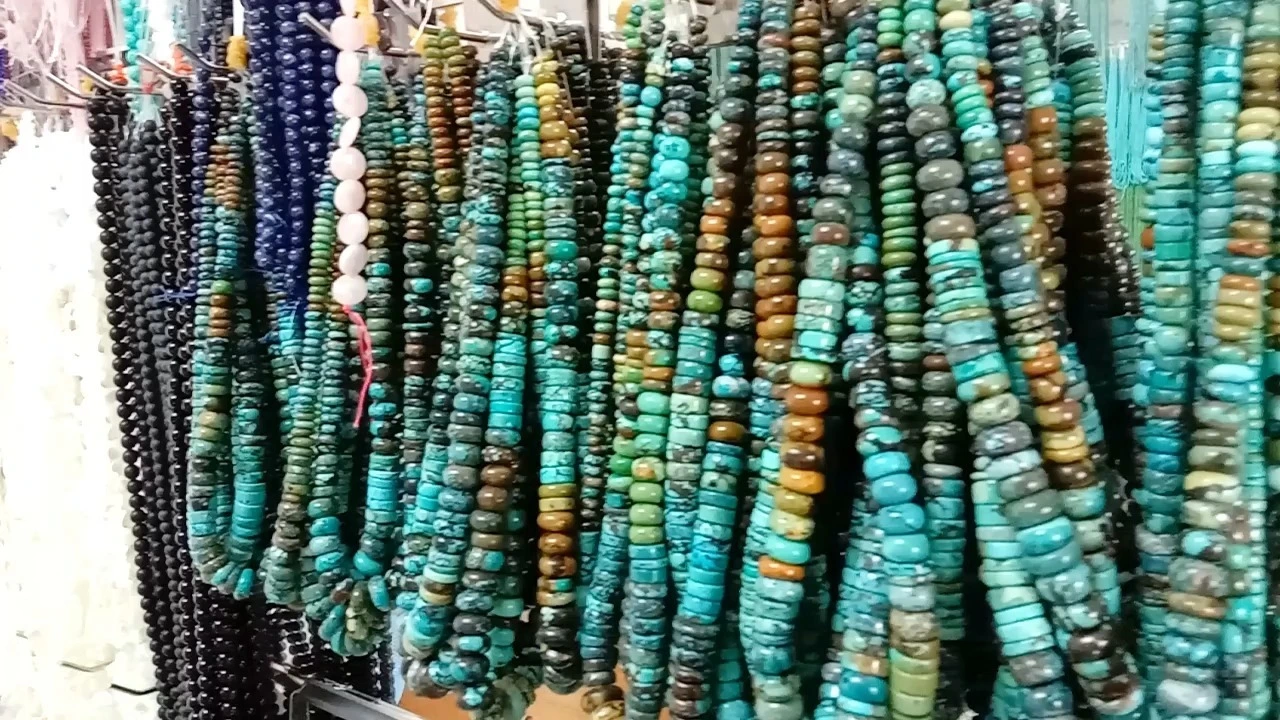 Chinese Hubei Mine Natural Turquoise Strands Gemstone Handmade 1