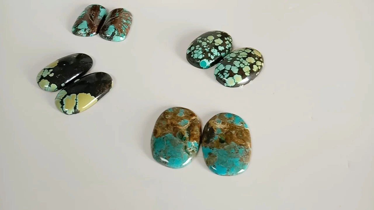 Tibetan Turquoise Cabochon Oval Gemstone Cabochon Calibrated Green Cabs Turquoise Gemstone 1