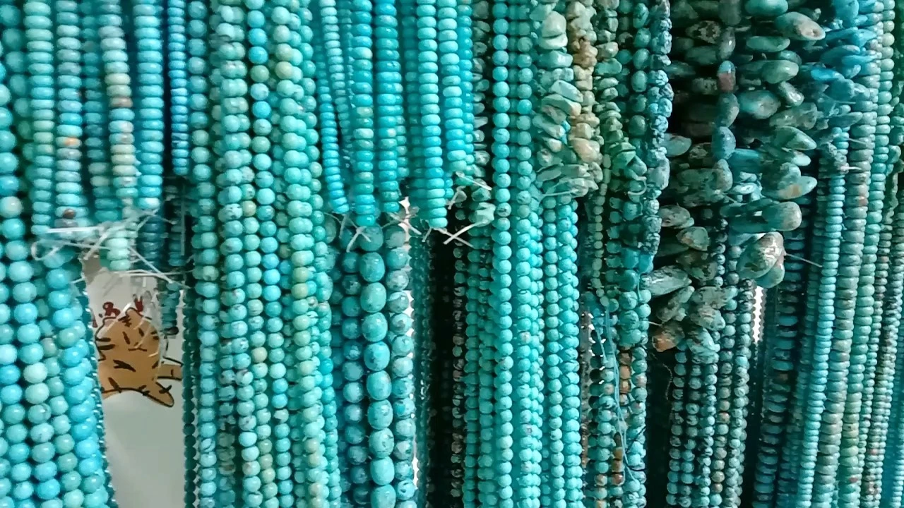 Margele rotunde din piatră prețioasă de 5 mm turcoaz natural 1