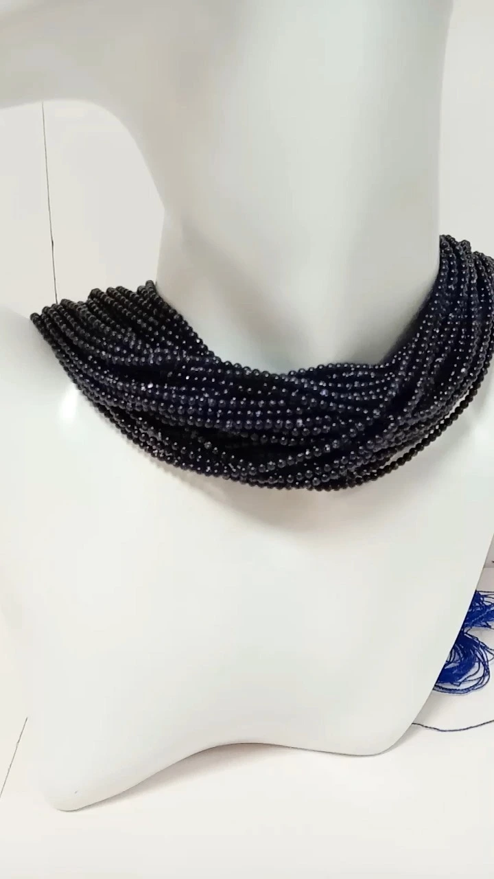 Amaso aBulu eSodalite aFaceted angqukuva amaso eNdalo eSodalite angqukuva 2mm amaso eSodalite 1