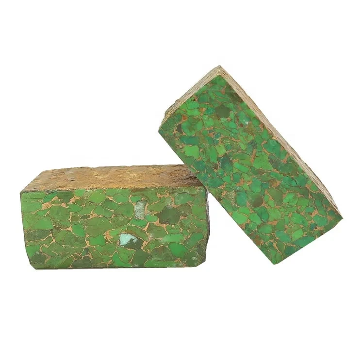 Mohave Green and Bronze Block /Cabochon making/Lapidary/Arizona turquoise1 1