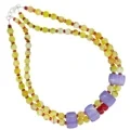Beautiful Amber Beads And Red Coral Pendant With Pretty Fluorite Fluorspar Red Spiny Oyster Roundle Beads Fashionable Necklace 1