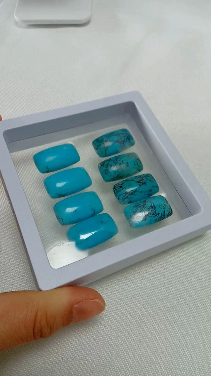 Kabin Kalibrasi Cabochon Persegi Panjang 14*24Mm Pirus Batu Permata 1