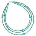 Natural Turquoise Three -strand New Design Necklace 3mmbeads Choker Handmade Jewelry Perfect Gifts For Women 1