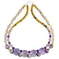 Amethyst Smooth Beads And Spodumene Kunzite Bumble Bee Gemstone Purple Fluorite Fluorspar Pendant Fashionabledual -share 1