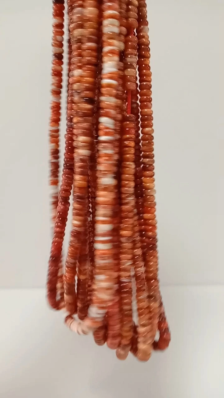 Natural red color Spiny Oyster Shell turquoise Rondelle Beads 1