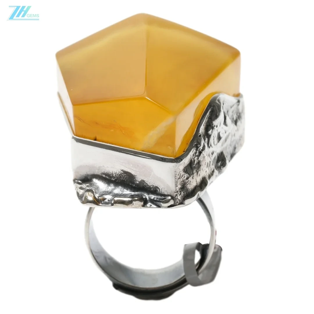 Oké Osimiri Baltic, Ọ dịghị Kachasị mma mmanụ ọkụkọ na-acha odo odo Beeswax mgbanaka 925 Sterling Silver Mosaic Ndụ Okwu efu efu 1