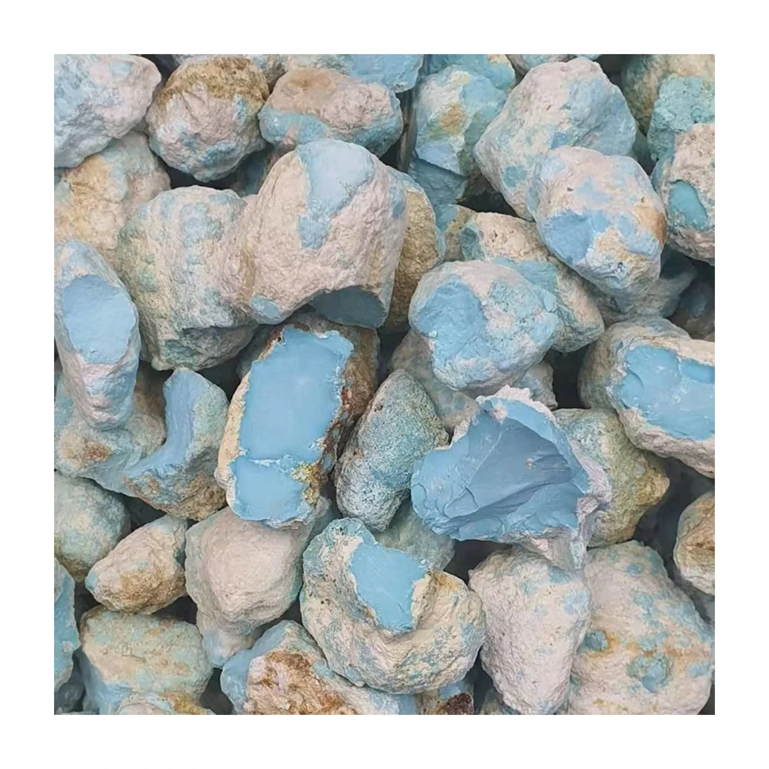 Bahan Batu Permata Kasar Lempengan Pirus Alami 1