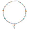 Milky Blue Aquamarine And Orange Spiny Oyster Amazonite Beads With Onyx Larimar Princess Spiny Oyster Fashionable Gift 1